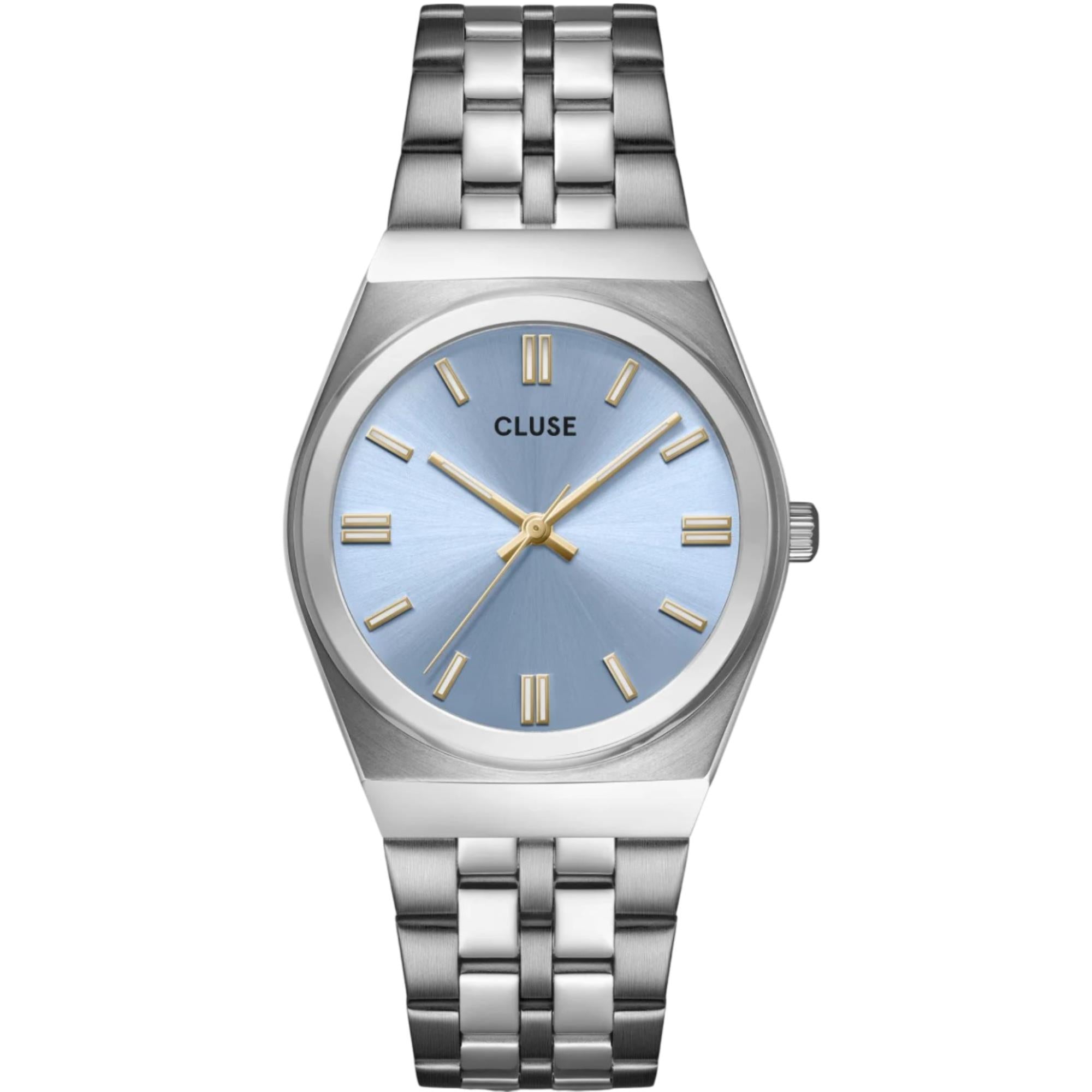 CLUSE Retro 70's Quartz Blue Dial Steel Strap Women's Watch CW35102