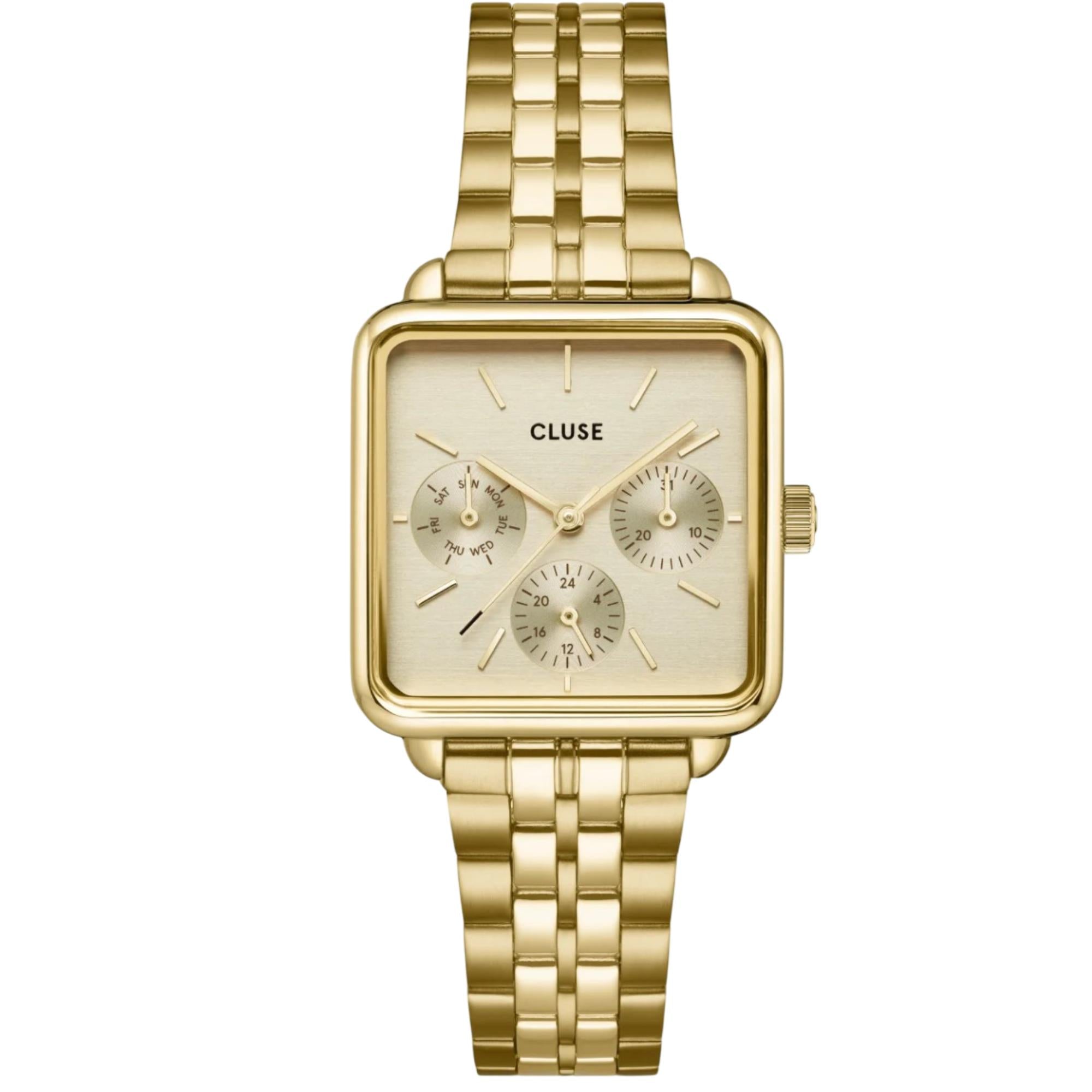 CLUSE La Tétragone Quartz Chronograph White Dial Steel Strap Women's Watch CW13801