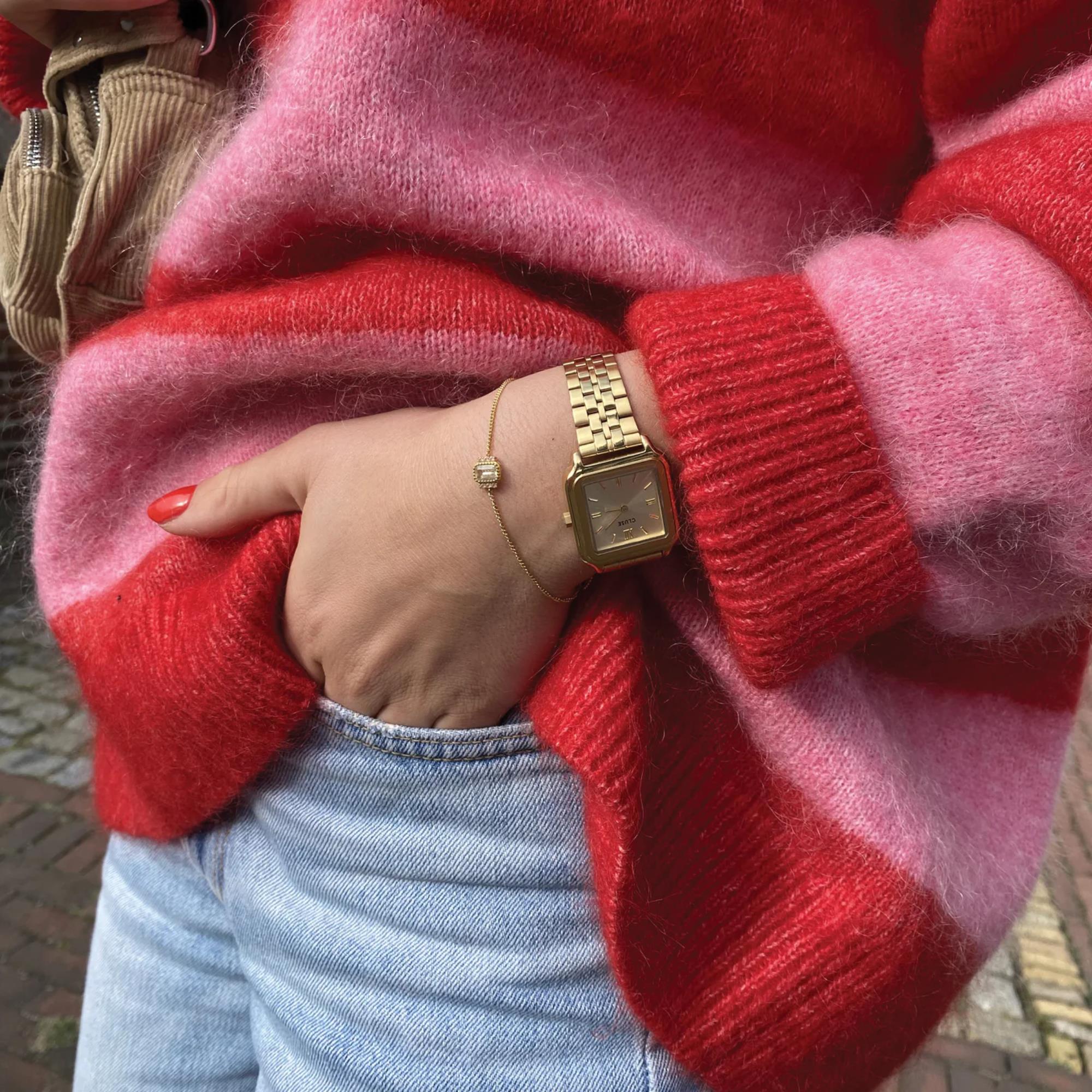 CLUSE Gracieuse Quartz Gold Dial Steel Strap Women's Watch CW11902