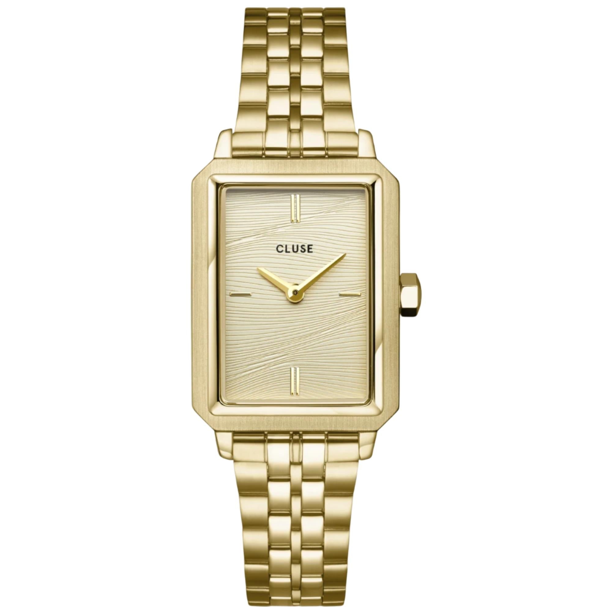 CLUSE Fluette Quartz Goldenes Zifferblatt Stahlarmband Damen Uhr CW11511