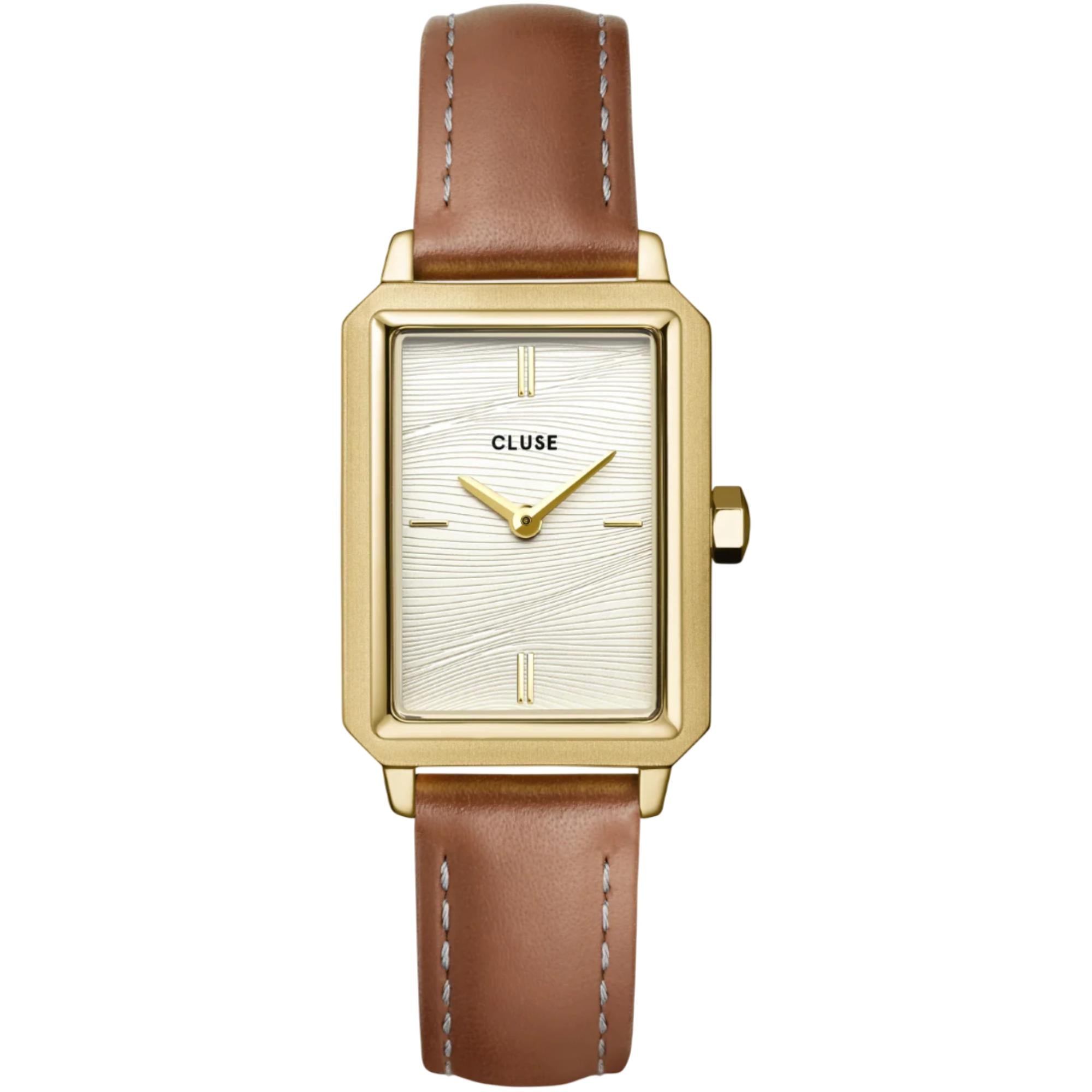 CLUSE Fluette Quartz White Dial Leather Strap Women's Watch CW11515
