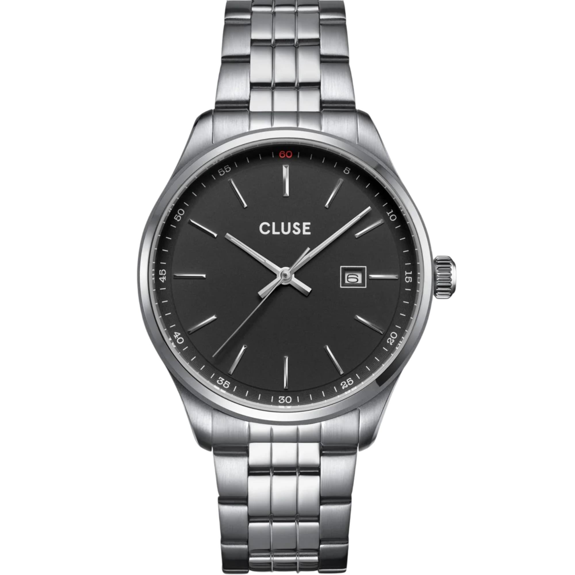 CLUSE Anthéor Quartz Black Dial Steel Strap Men's Watch CW20904