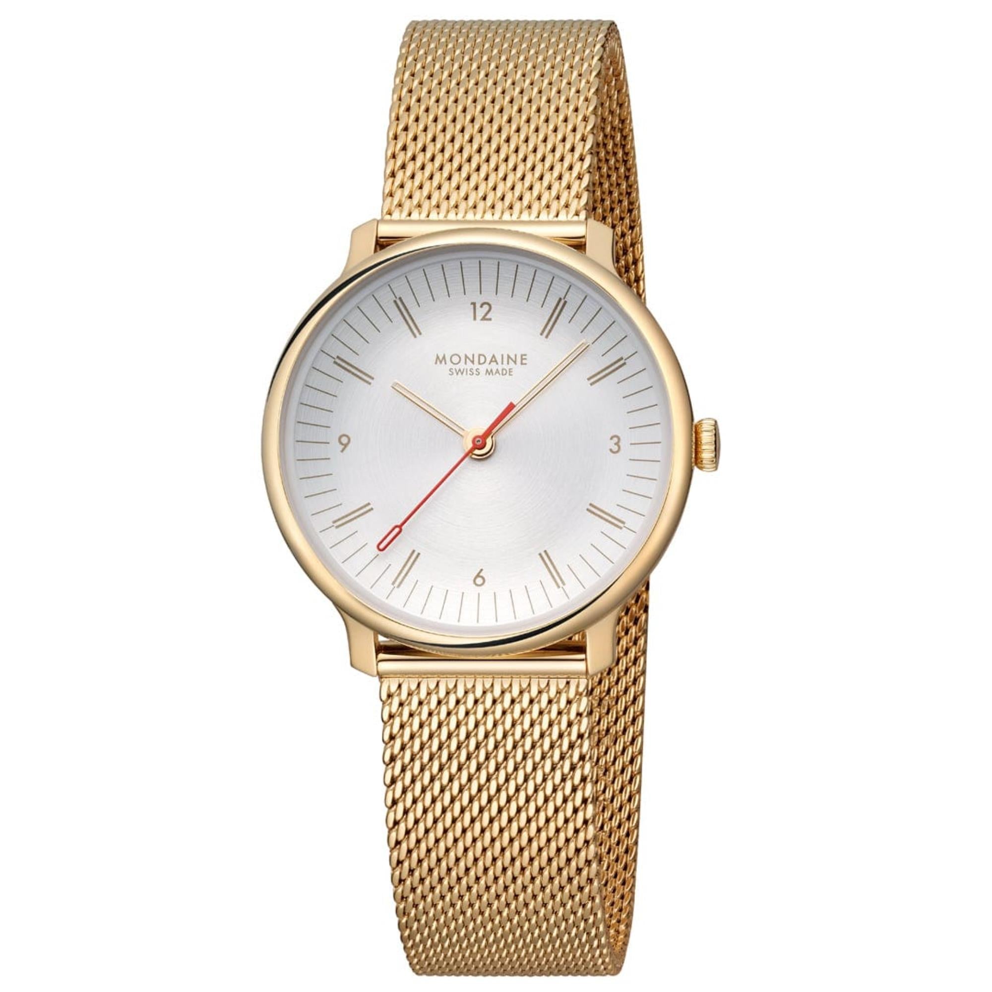 Mondaine Doppio Quartz Off-White Dial Steel Strap Women's Watch MLE.33111.SM