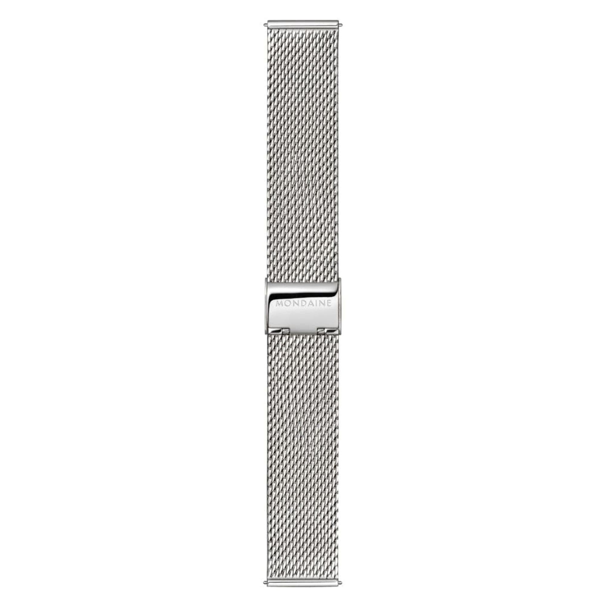 Mondaine Doppio Solar White Dial Steel Strap Men's Watch MLE.41910.SM