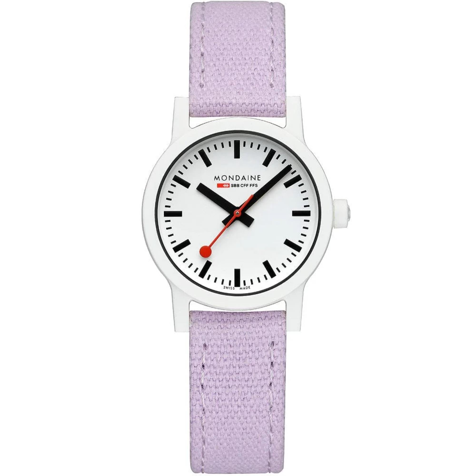 Mondaine Essence Quartz White Dial Textile Strap Women's Watch MS1.32110.LQ1