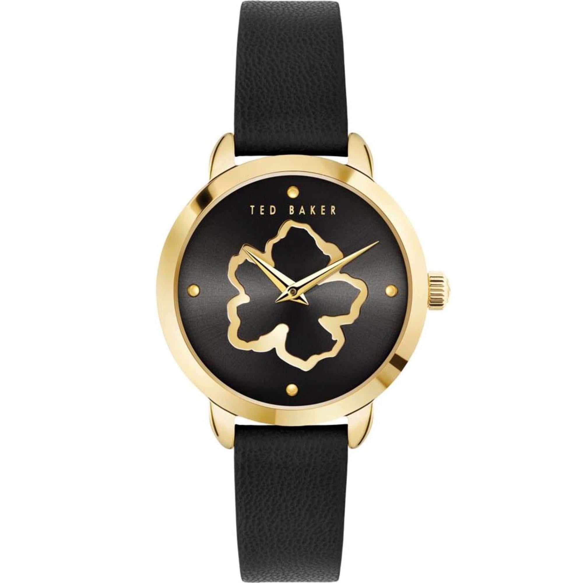 Ted Baker Fleure Quartz Black Dial Leather Strap Women's Watch BKPFLS302