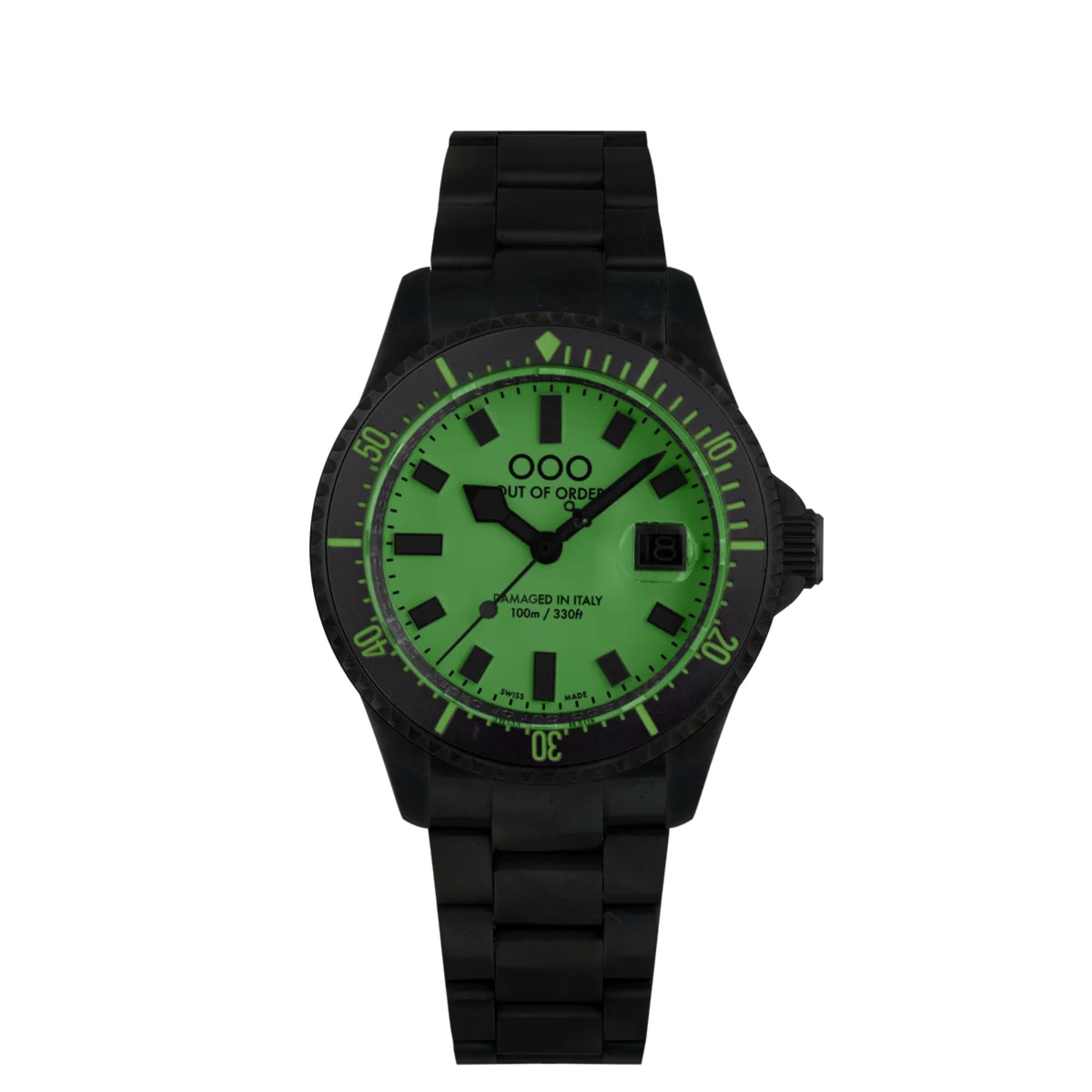 Out of Order Casanova Ultra Distressed Quartz Purple Dial Steel Strap Men's Watch OOO.001-27.MI