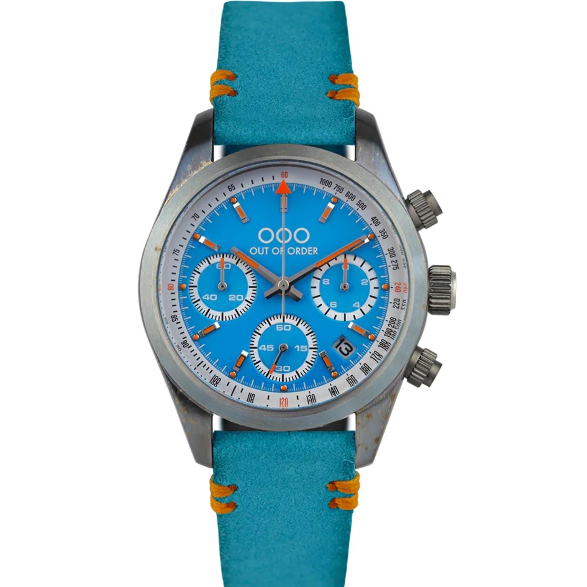 Out of Order Sporty Cronografo Quartz Blue Dial Steel Strap Men's Watch OOO.001-23.AZ.AZ