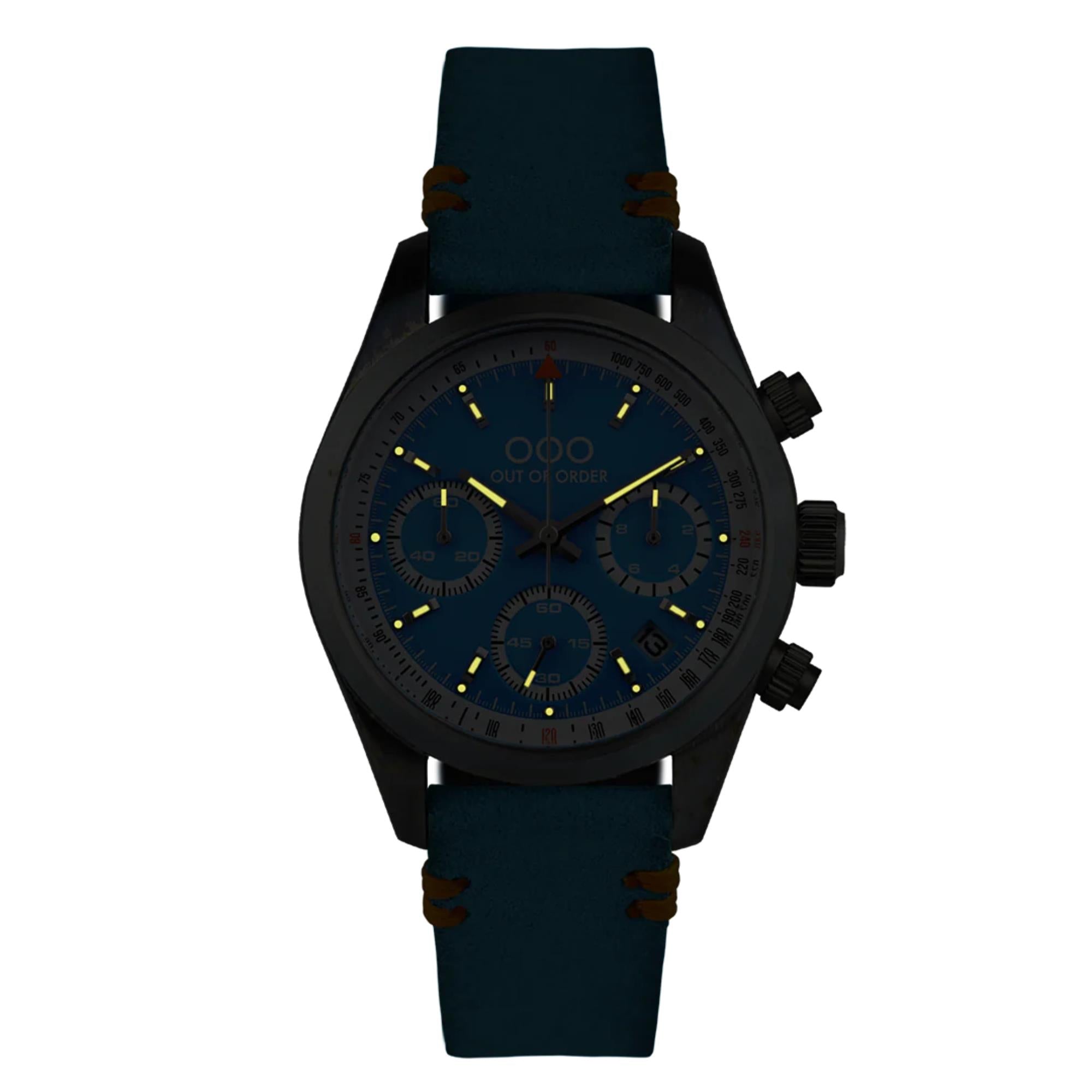 Out of Order Sporty Cronografo Quartz Blue Dial Steel Strap Men's Watch OOO.001-23.AZ.AZ