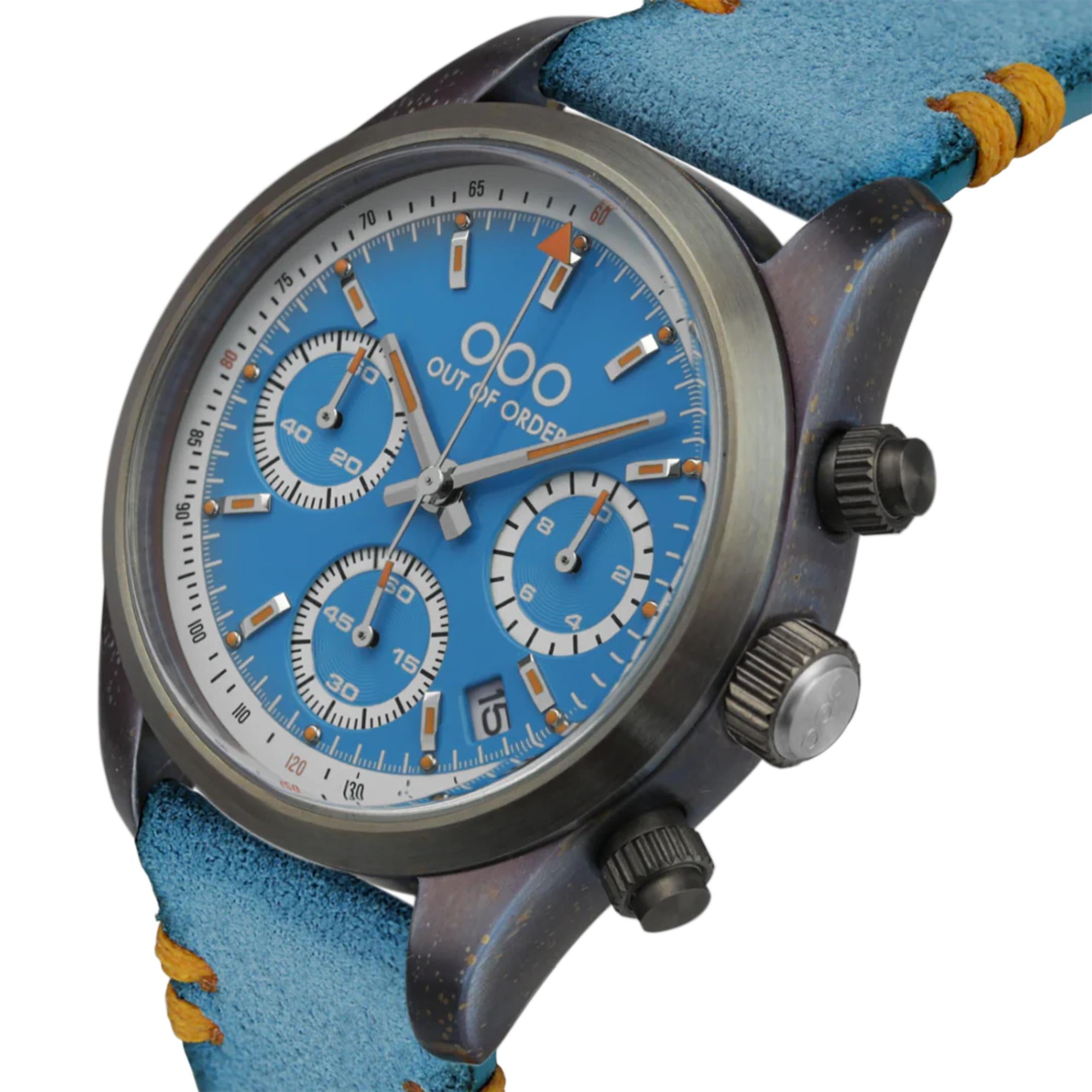 Out of Order Sporty Cronografo Quartz Blue Dial Steel Strap Men's Watch OOO.001-23.AZ.AZ