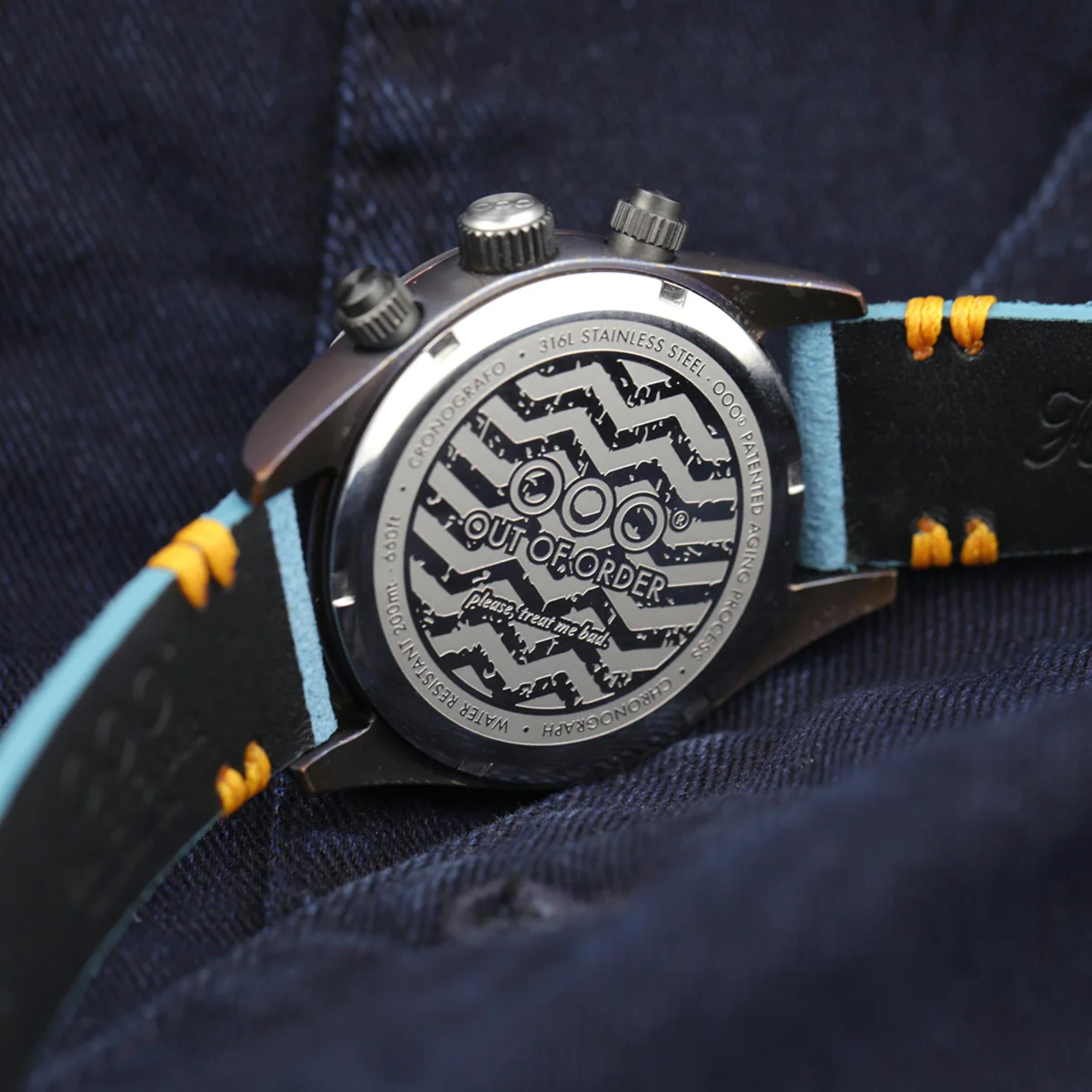 Out of Order Sporty Cronografo Quartz Blue Dial Steel Strap Men's Watch OOO.001-23.AZ.AZ