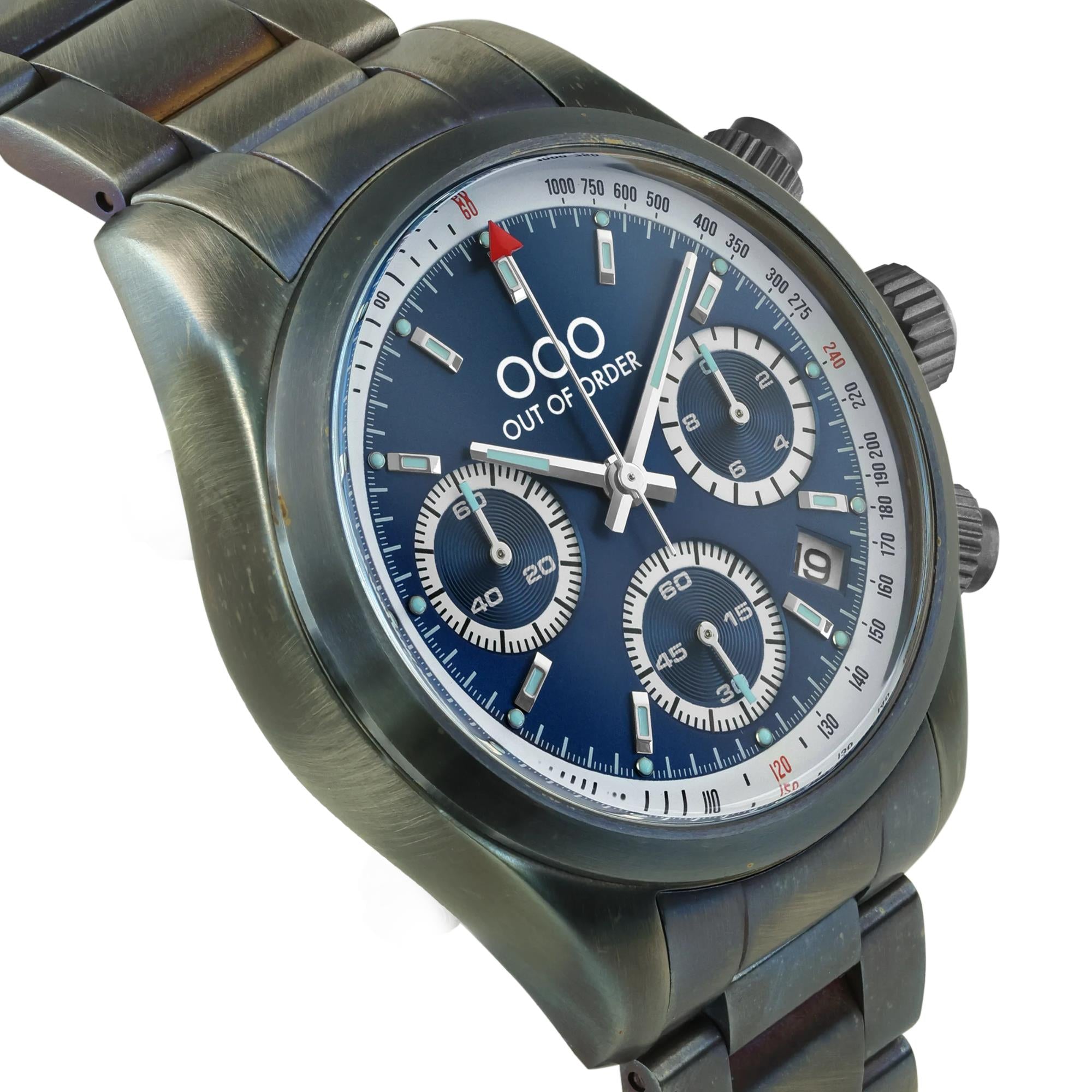 Out of Order Sporty Cronografo Quartz Blue Dial Steel Strap Unisex Watch OOO.001-23.BL.AC