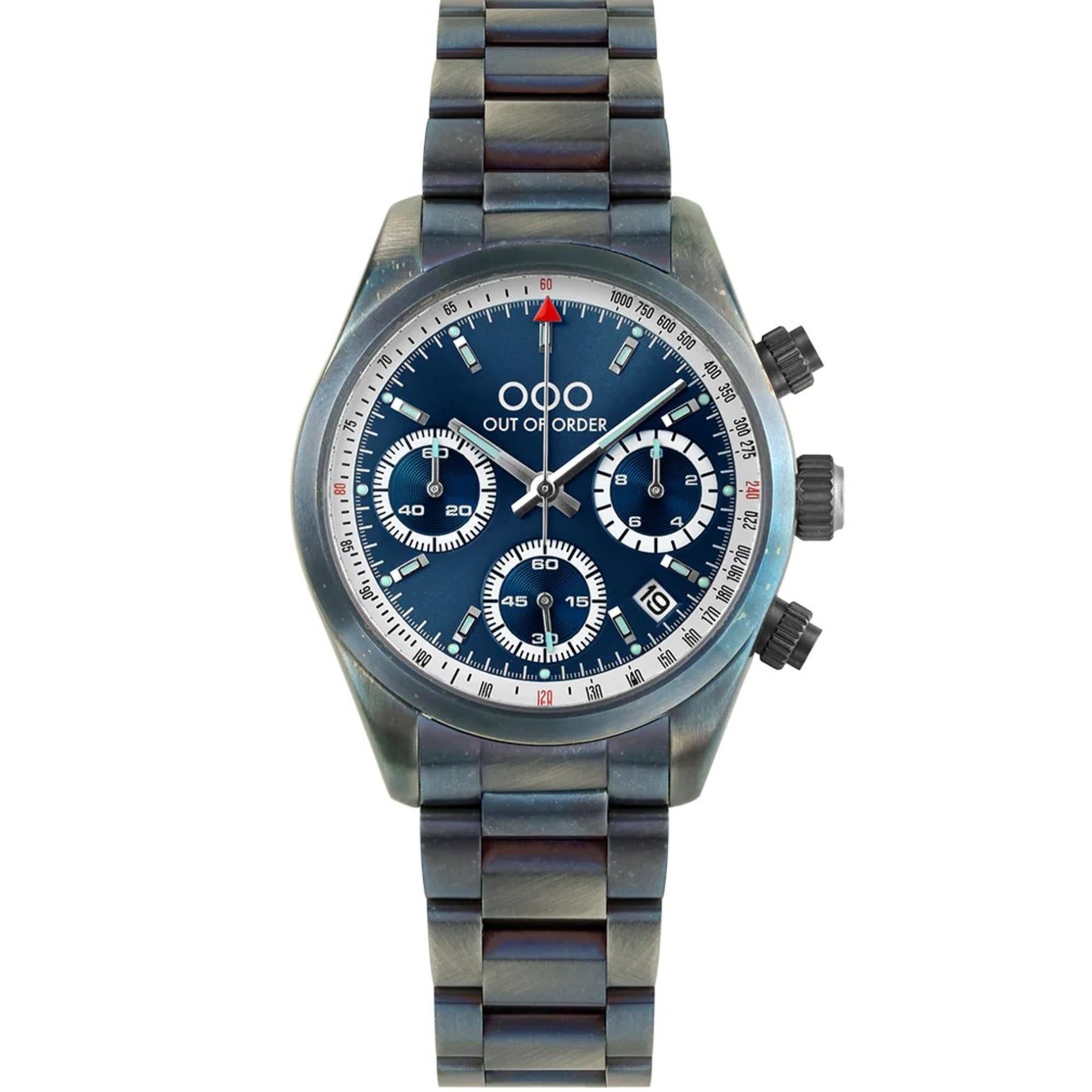 Out of Order Sporty Cronografo Quartz Blue Dial Steel Strap Unisex Watch OOO.001-23.BL.AC
