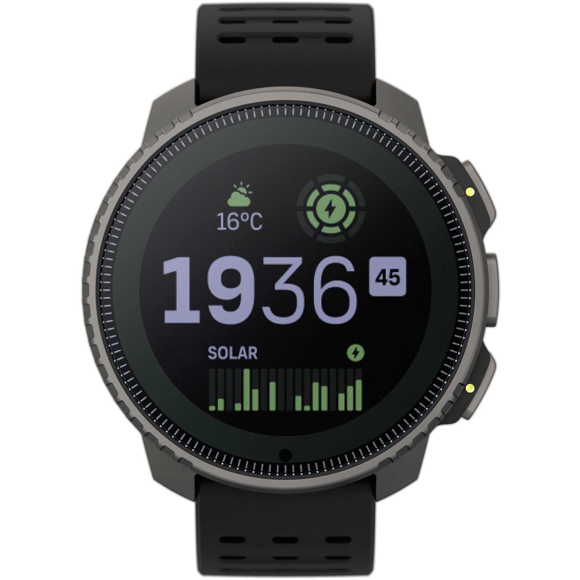 Suunto Vertical Titanium Solar Black Digital Silicone Strap Unisex Smart Watch SS050858000
