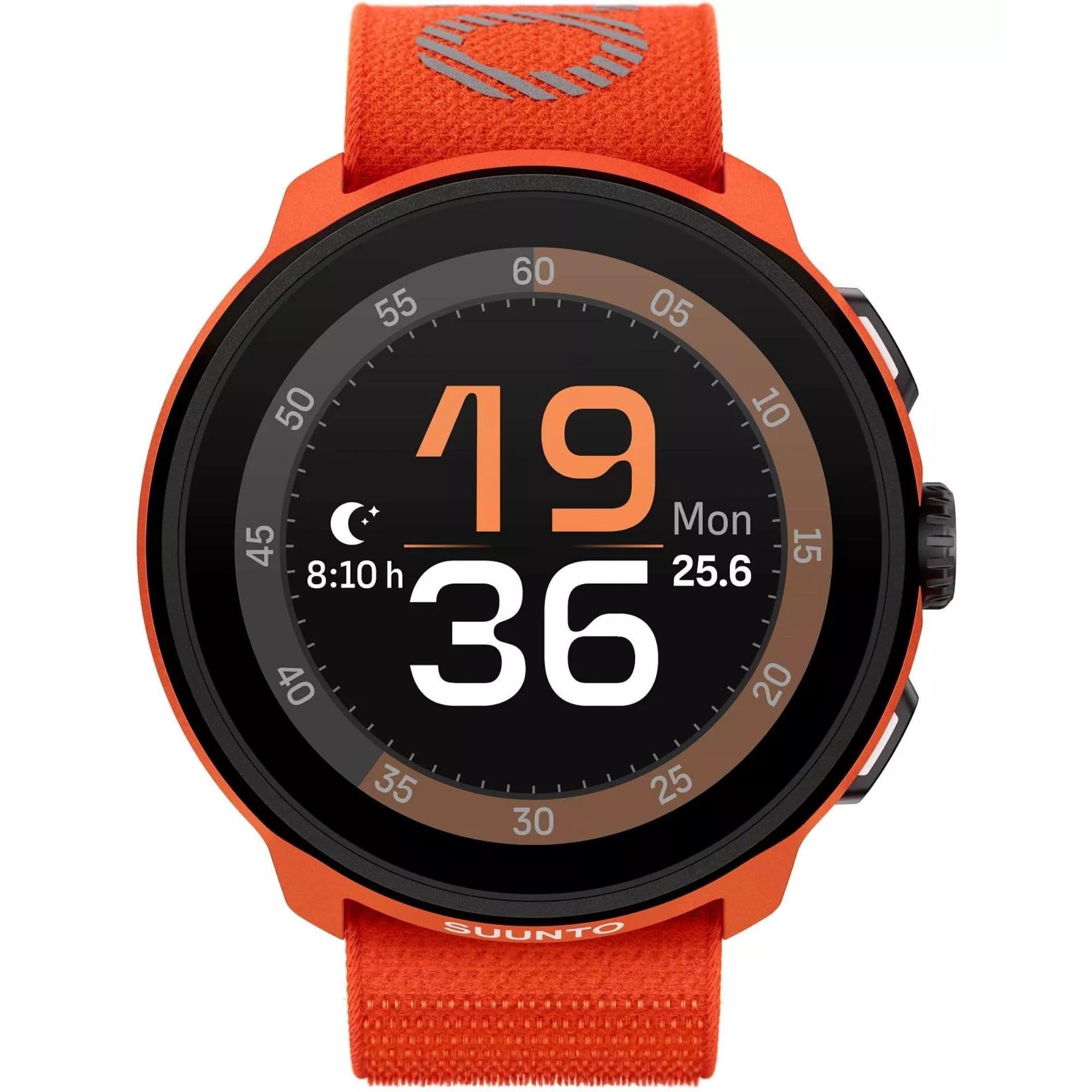 Suunto Run Coral Orange AMOLED Digital Textile Strap Unisex Smart Fitness Watch SS051112000