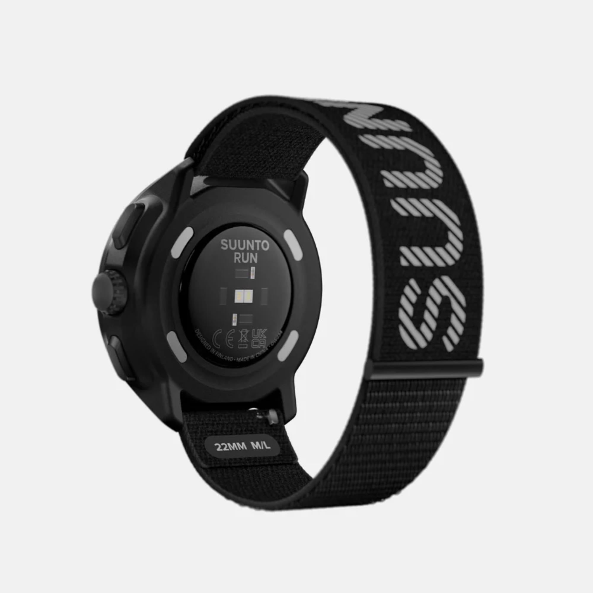 Suunto Run All Black Running AMOLED Digital Nylon Strap Unisex Smart Fitness Watch SS051109000