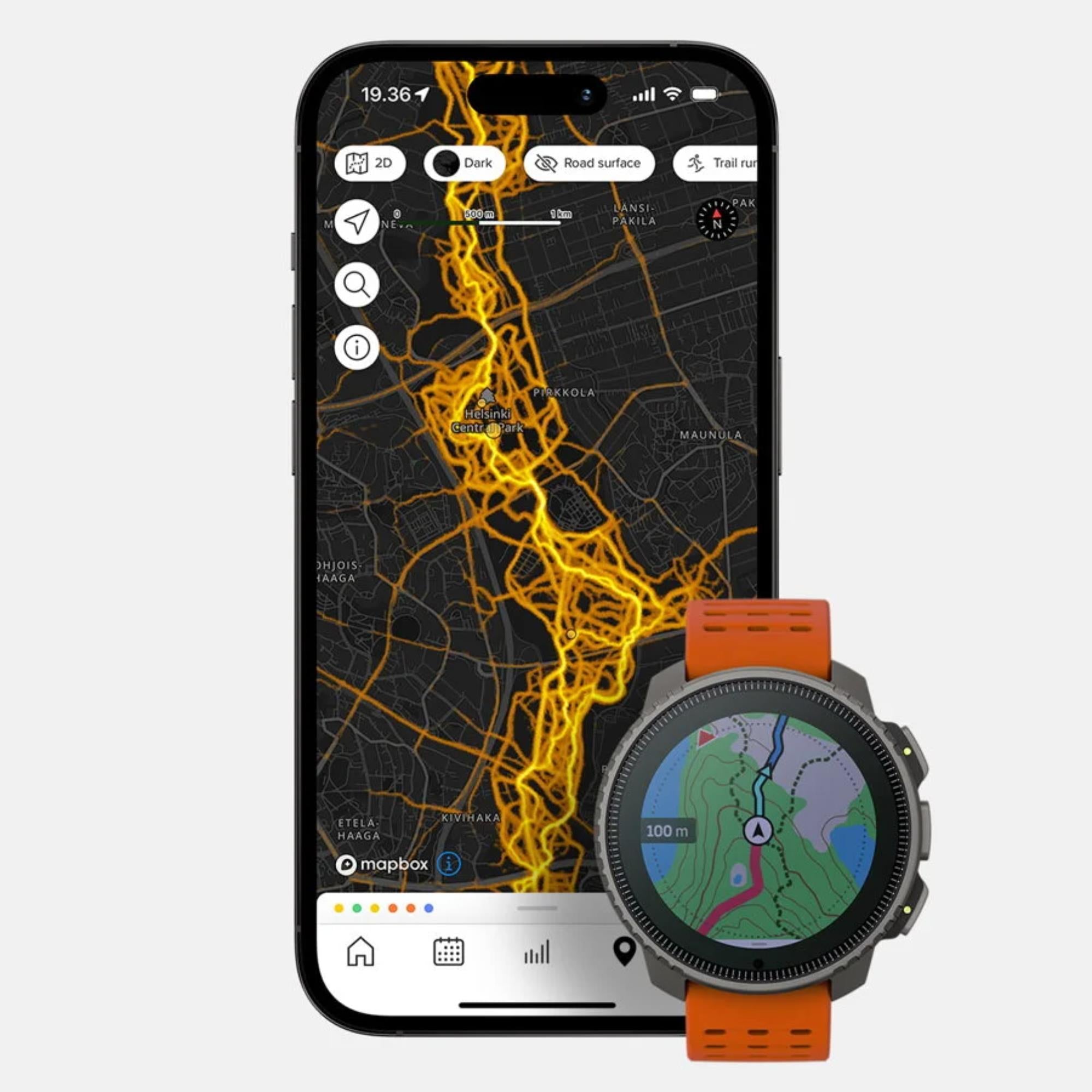 Suunto Vertical Titanium Solar Canyon Digital Silicone Strap Unisex Smart Watch SS050861000