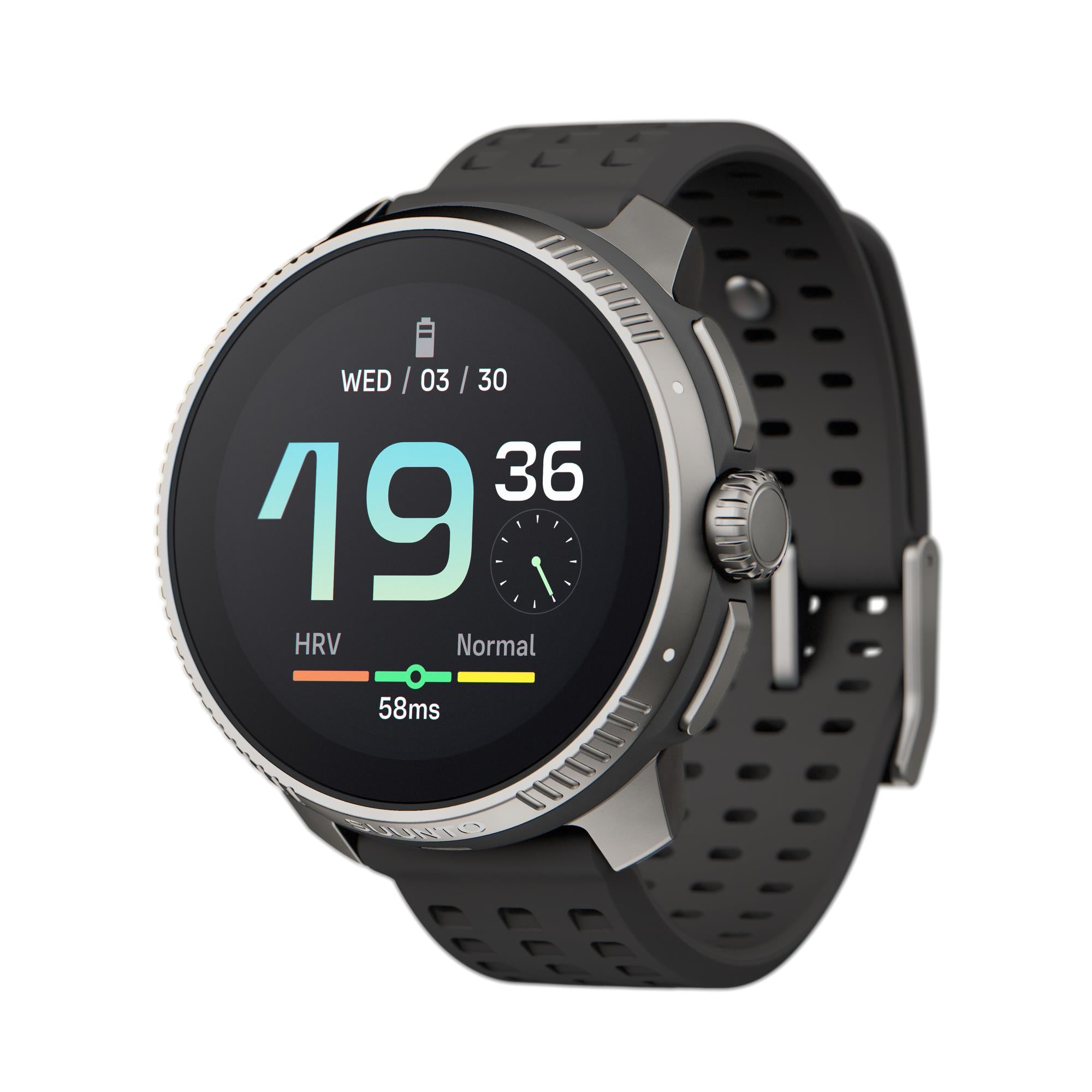 Suunto Race Titanium Charcoal Digital Silicone Strap Unisex Smart Watch SS050932000