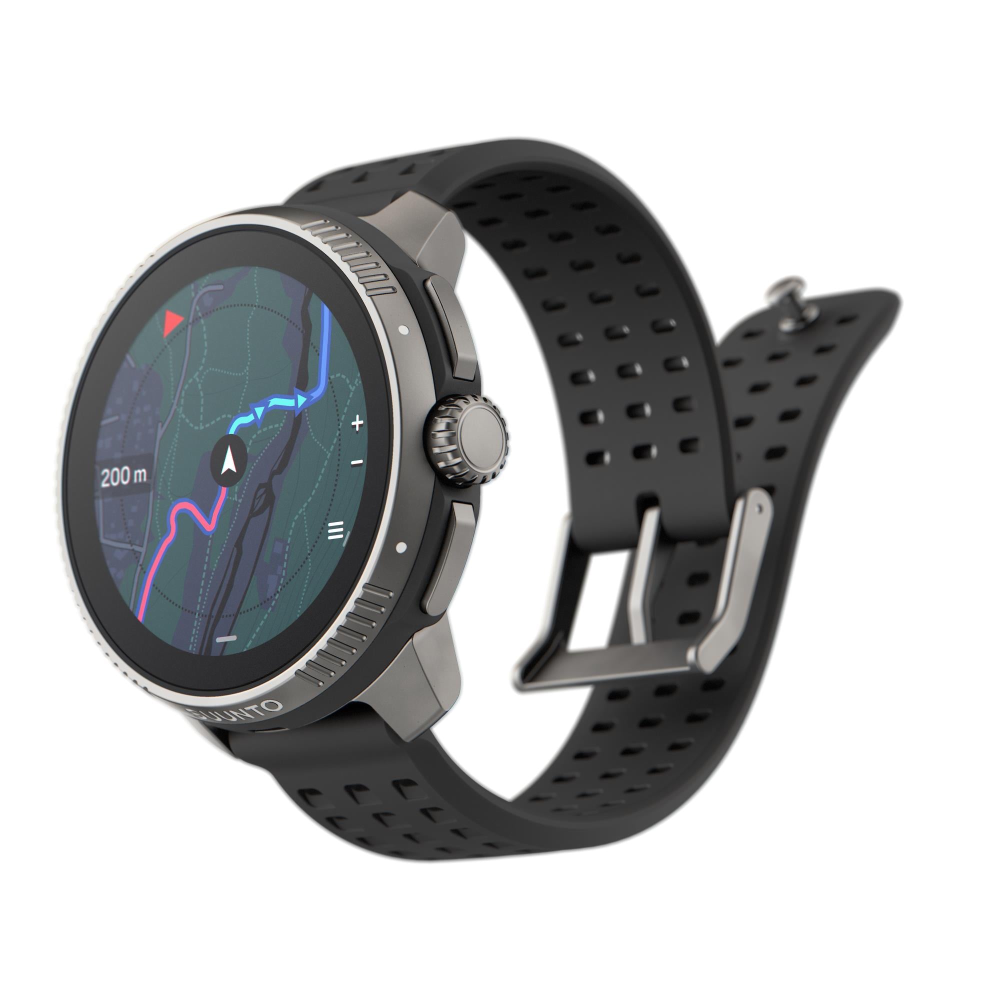Suunto Race Titanium Charcoal Digital Silicone Strap Unisex Smart Watch SS050932000