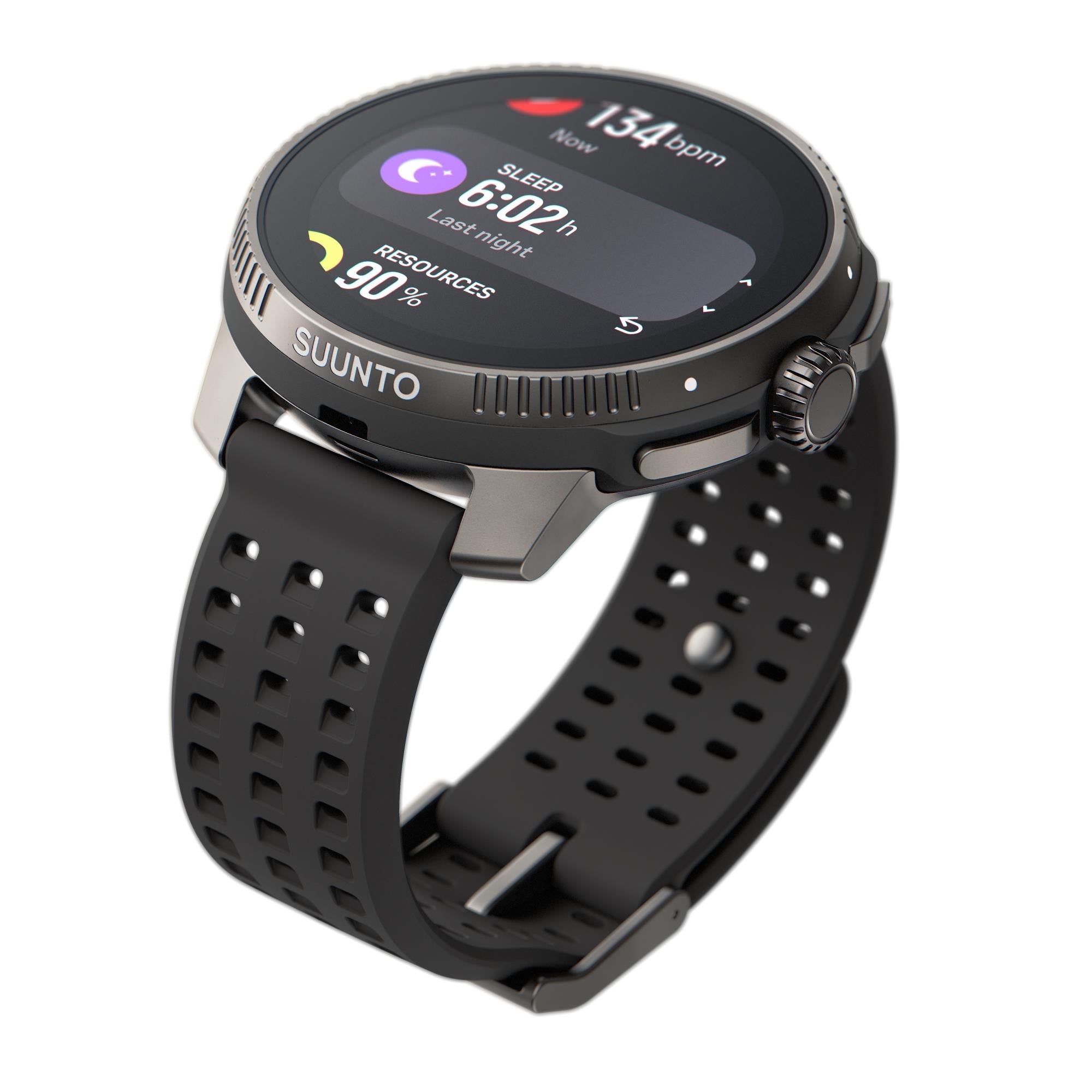 Suunto Race Titanium Charcoal Digital Silicone Strap Unisex Smart Watch SS050932000