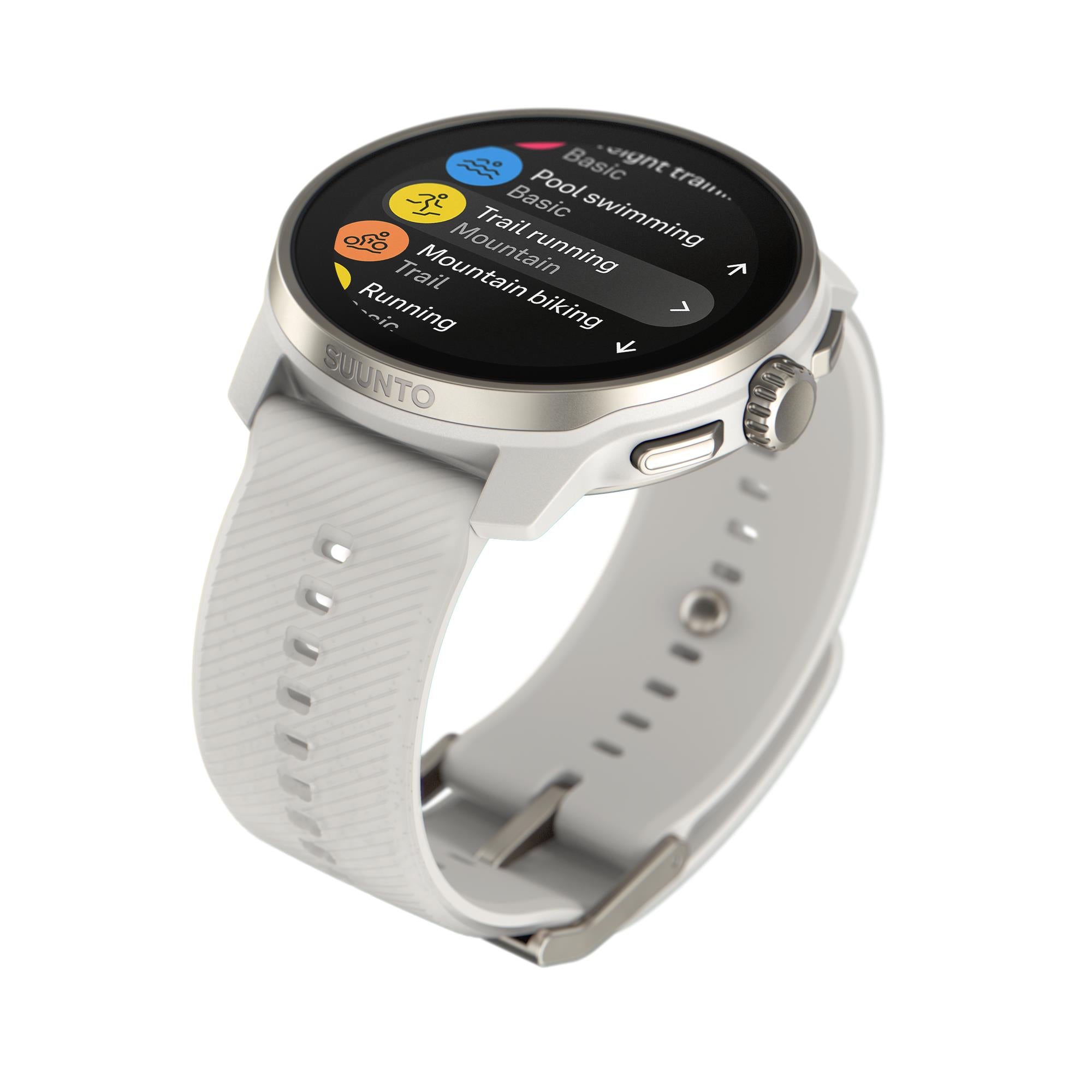 Suunto Race S Powder Gray AMOLED Digital Silicone Strap Unisex Smart Fitness Watch SS051017000