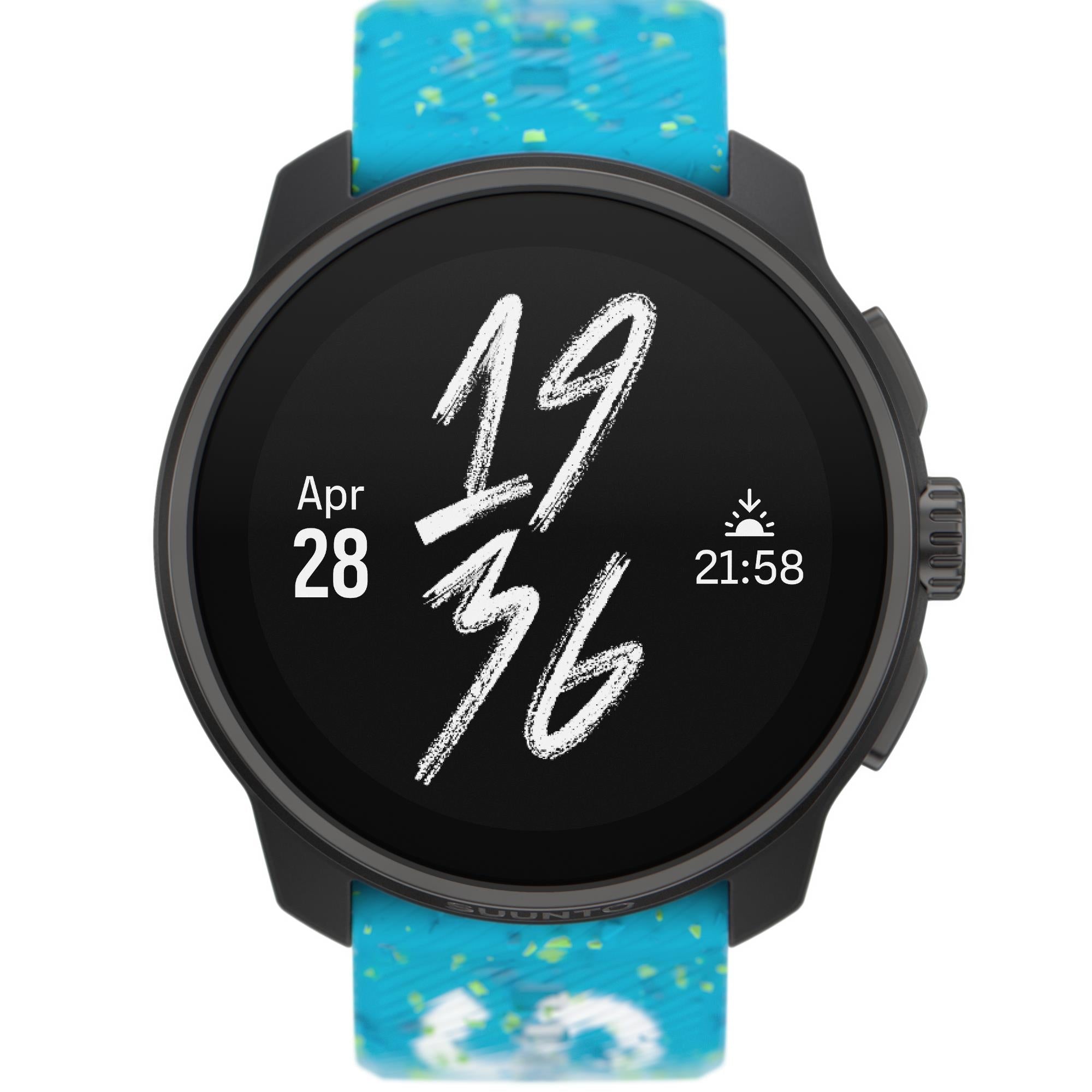 Suunto Race S Power Blue AMOLED Digital Silicone Strap Unisex Smart Fitness Watch SS051015000