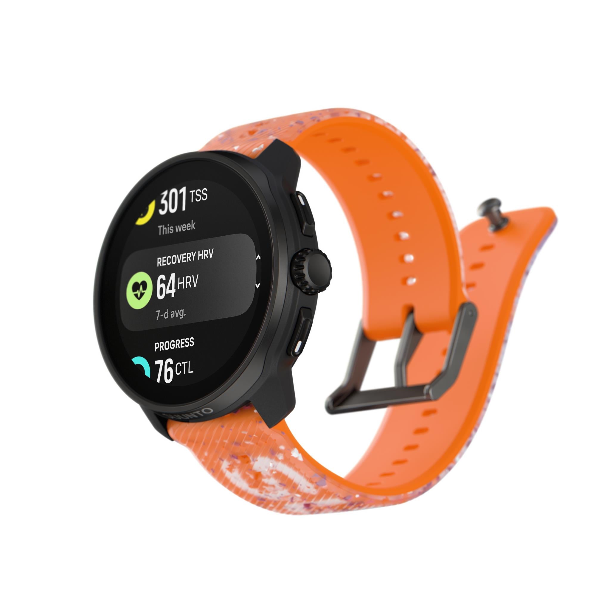 Suunto Race S Power Orange AMOLED Digital Silicone Strap Unisex Smart Fitness Watch SS051016000