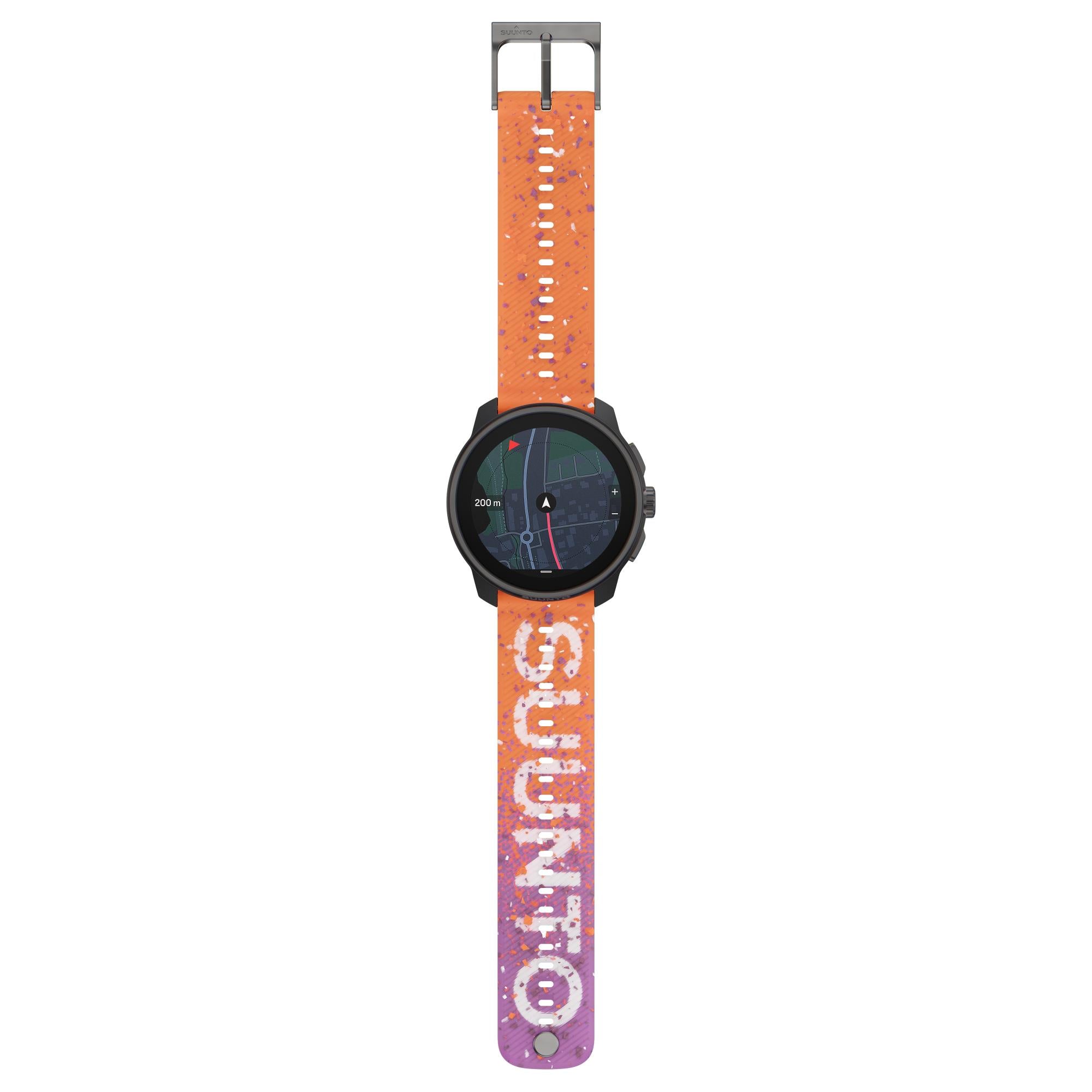 Suunto Race S Power Orange AMOLED Digital Silicone Strap Unisex Smart Fitness Watch SS051016000