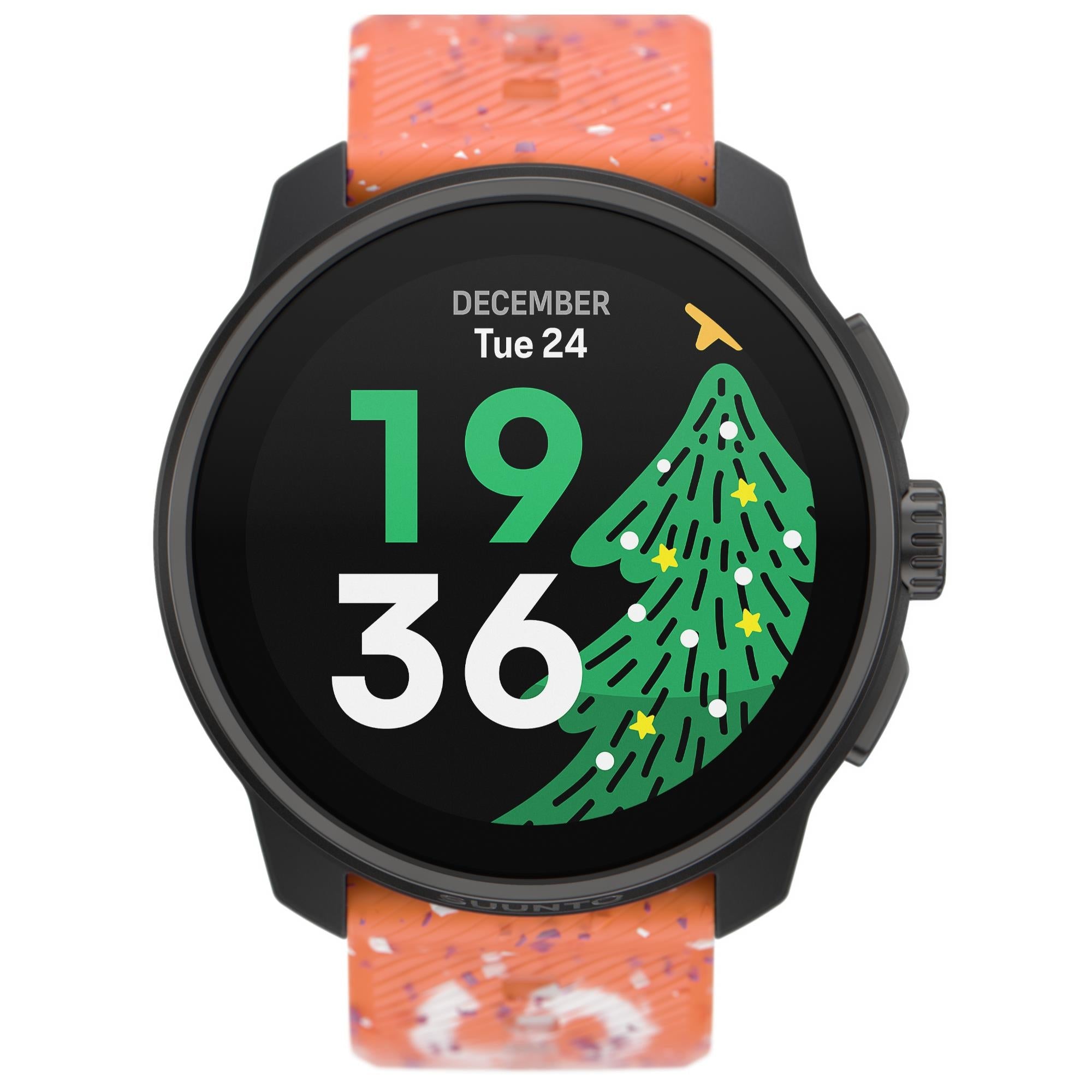 Suunto Race S Power Orange AMOLED Digital Silicone Strap Unisex Smart Fitness Watch SS051016000