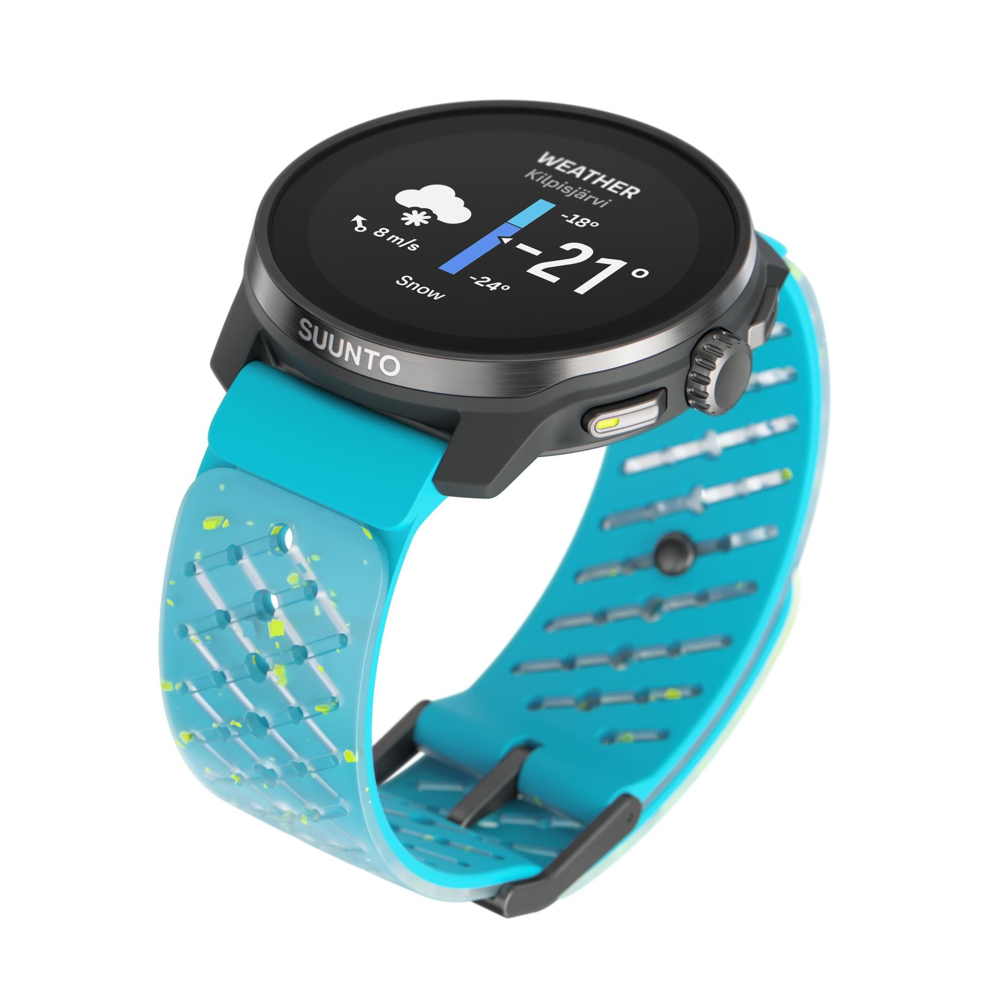 Suunto Race S Titanium Courtney AMOLED Digital Silicone Strap Unisex Smart Fitness Watch SS051153000
