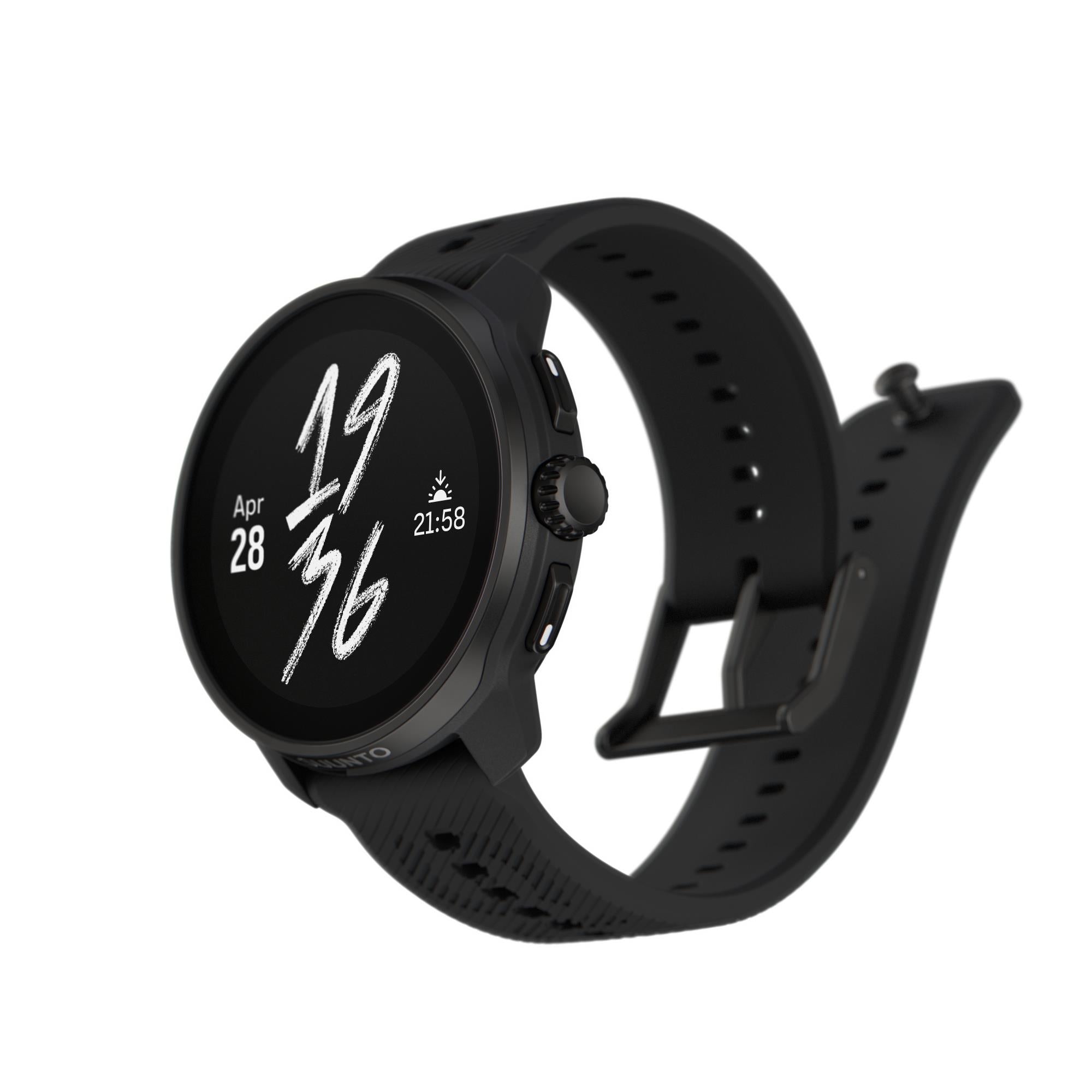 Suunto Race S All Black AMOLED Digital Silicone Strap Unisex Smart Fitness Watch SS051013000