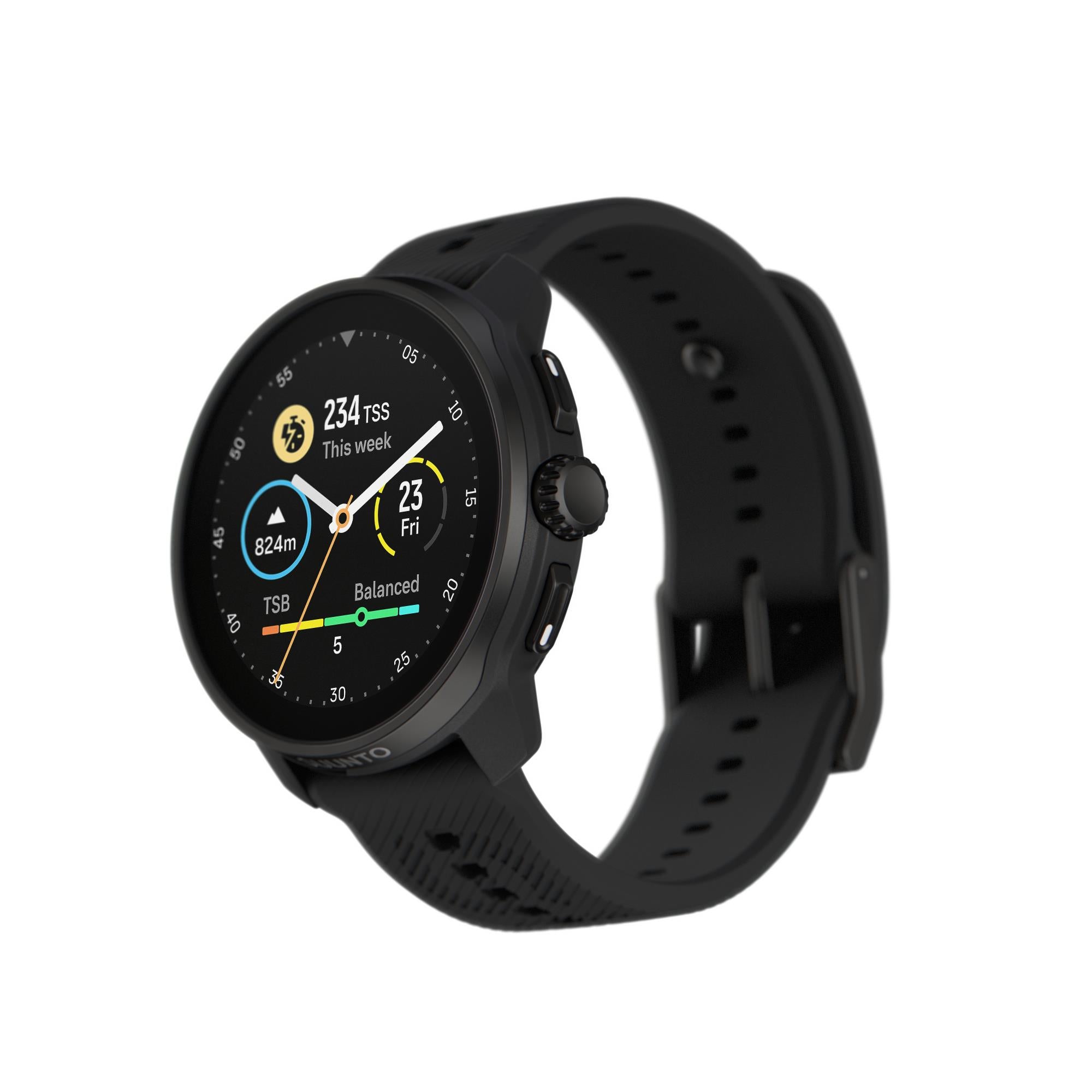 Suunto Race S All Black AMOLED Digital Silicone Strap Unisex Smart Fitness Watch SS051013000