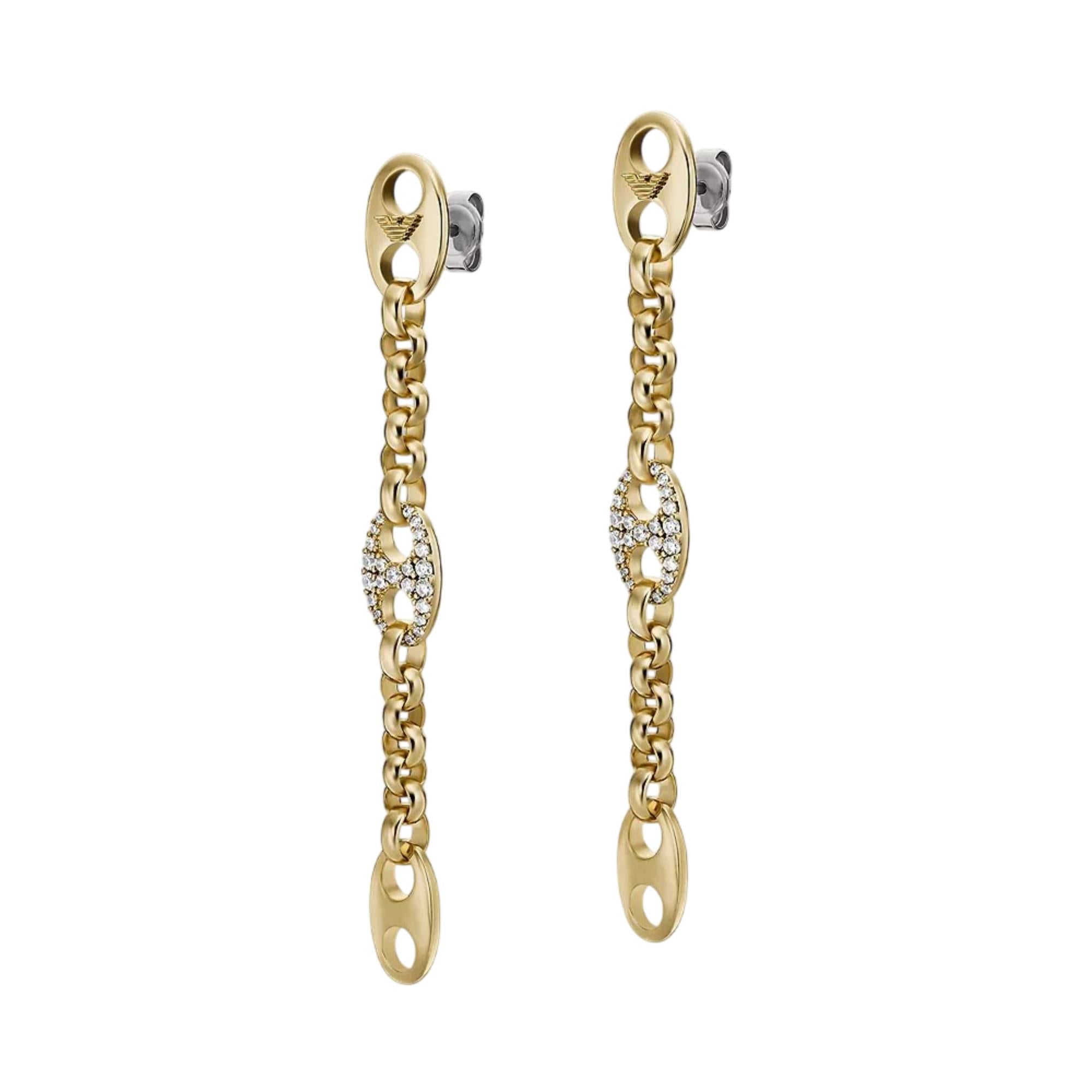 Emporio Armani Gold-Tone Brass Drop Women's Earrings EGS3272710