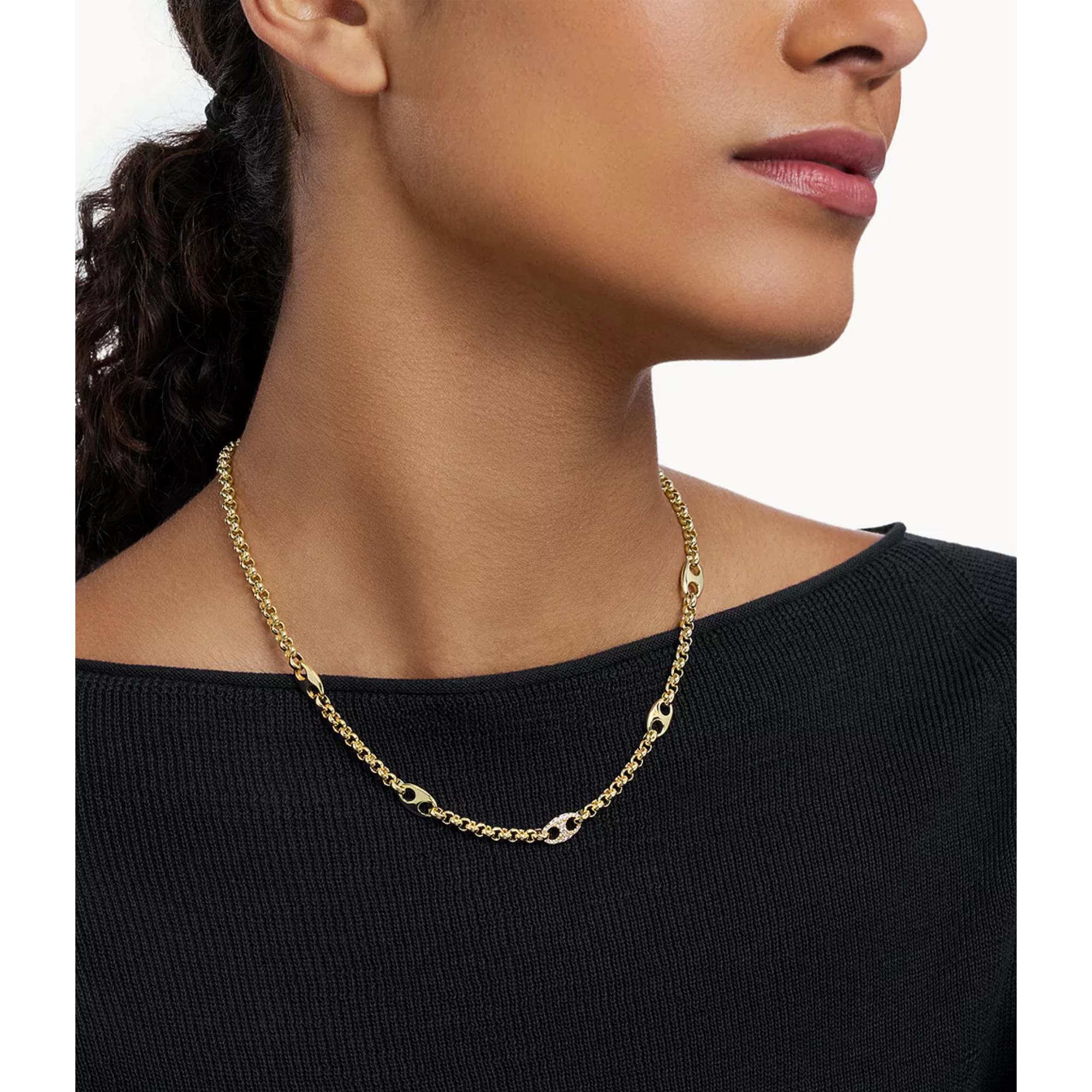 Emporio Armani Gold-Tone Brass Station Women's Necklace EGS3269710