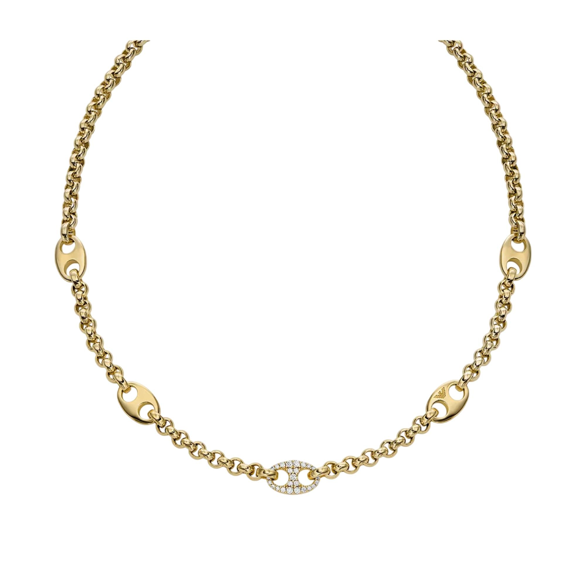 Emporio Armani Gold-Tone Brass Station Women's Necklace EGS3269710