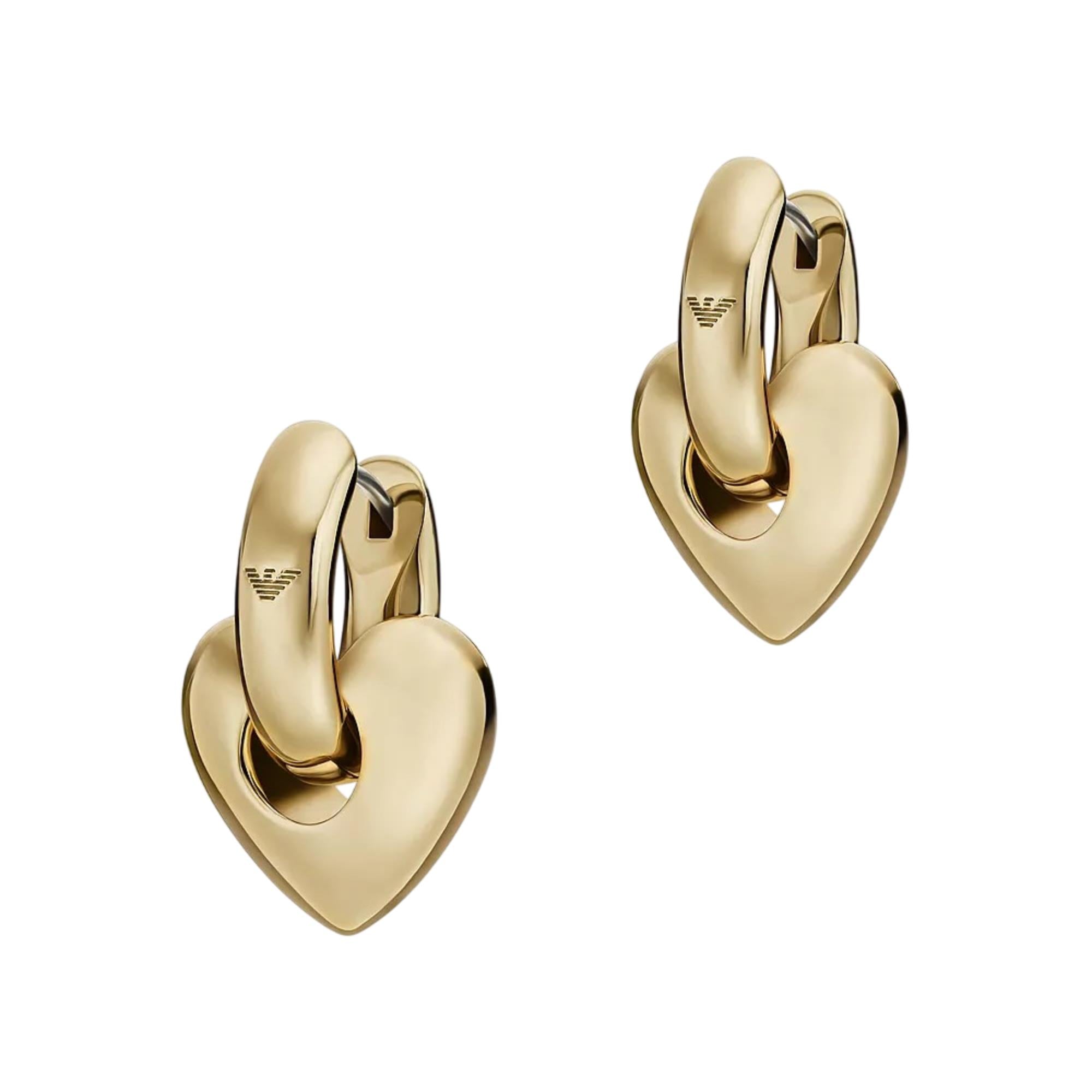 Emporio Armani Gold-Tone Brass Hoop Women's Earrings EGS3266710