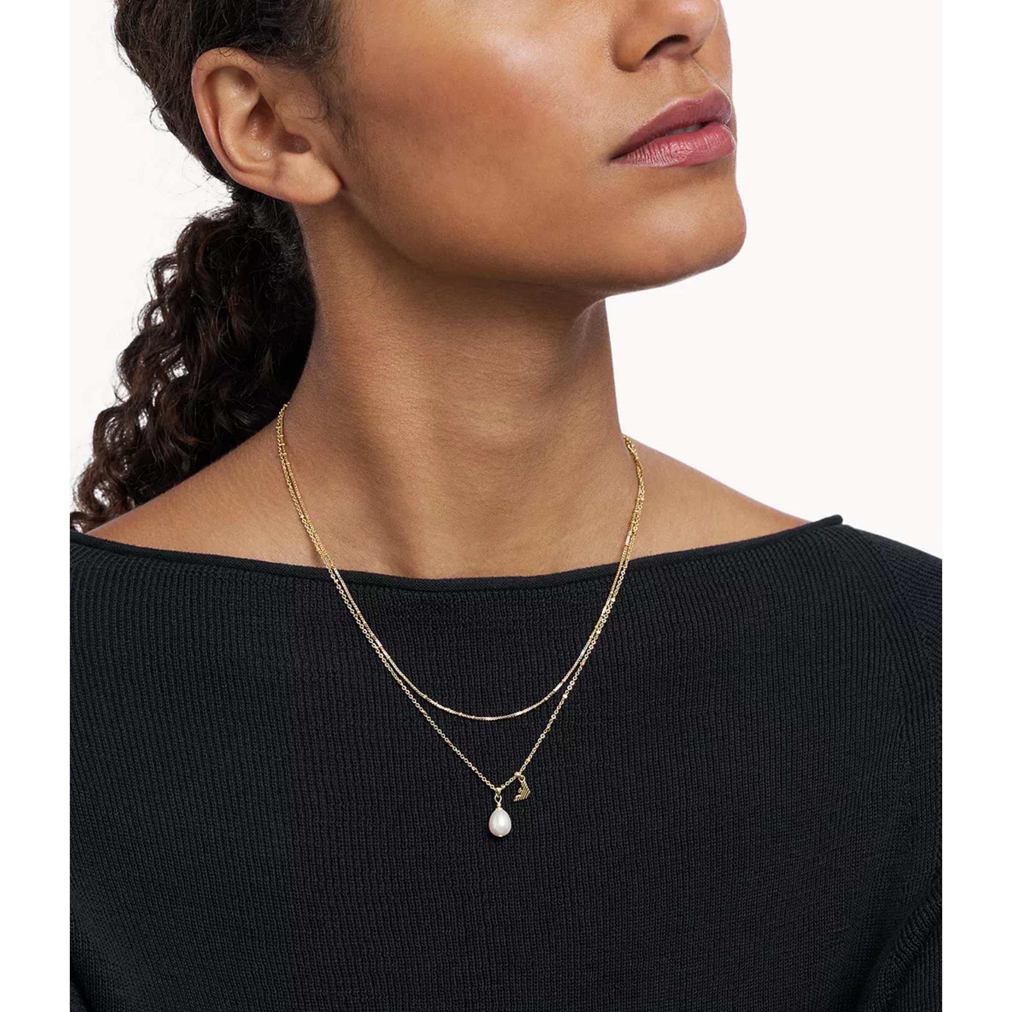 Emporio Armani Gold-Tone Brass Pendant Women's Necklace EGS3273710