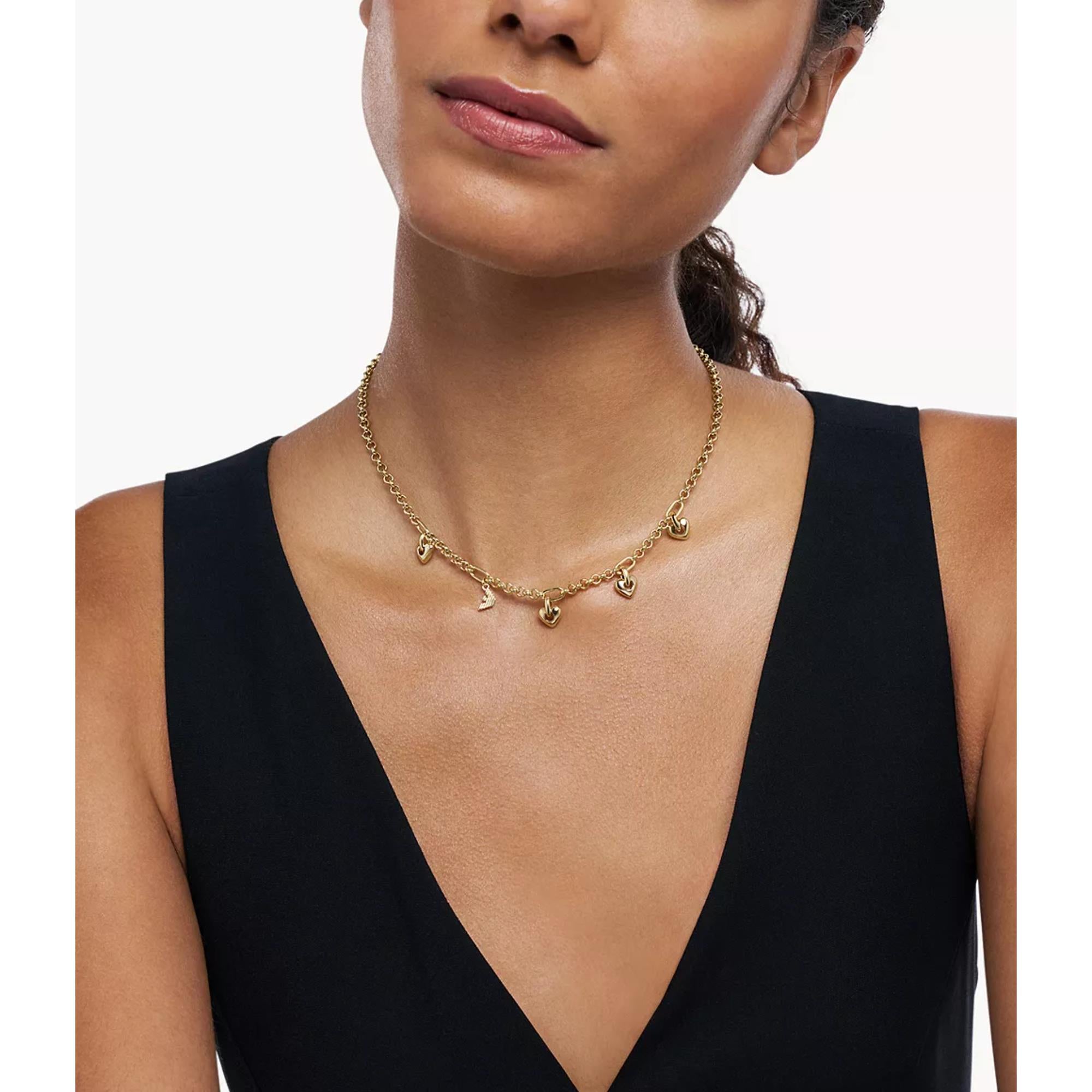 Emporio Armani Gold-Tone Brass Pendant Women's Necklace EGS3267710