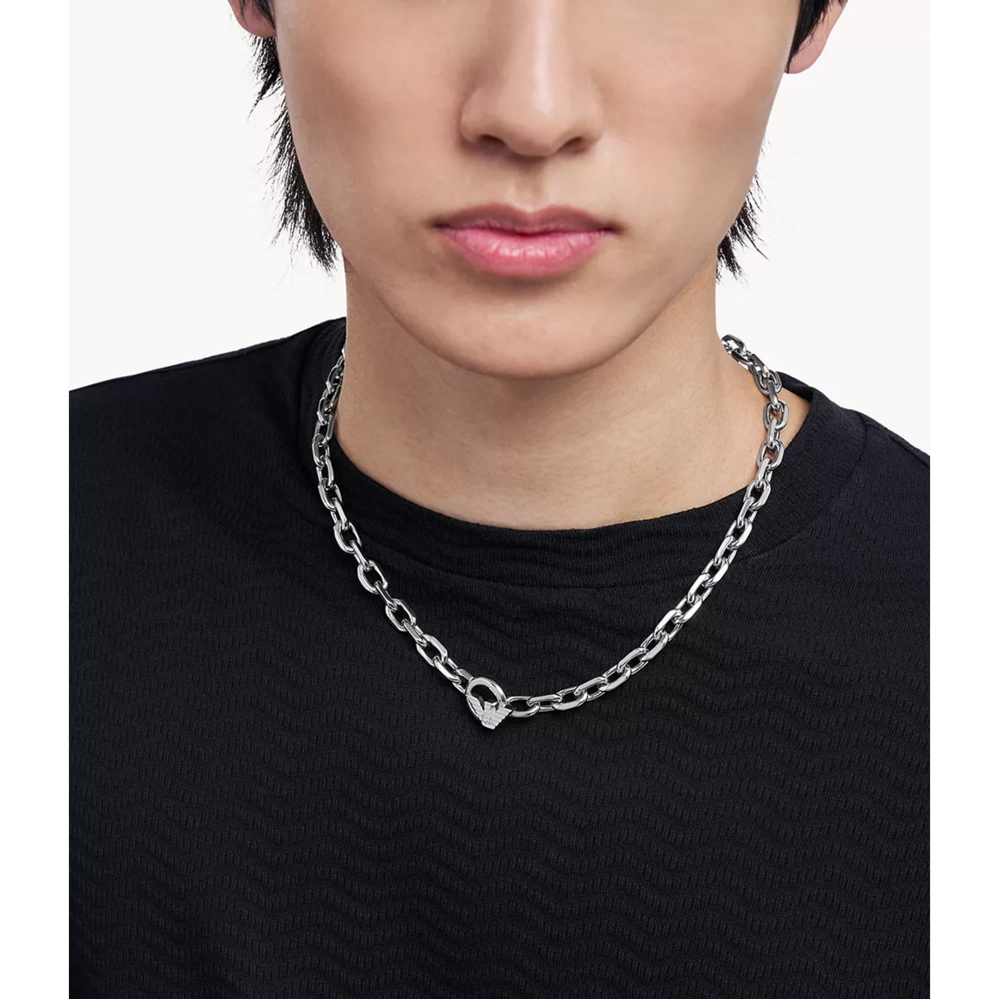Emporio Armani Stainless Steel ID Men's Necklace EGS3235040
