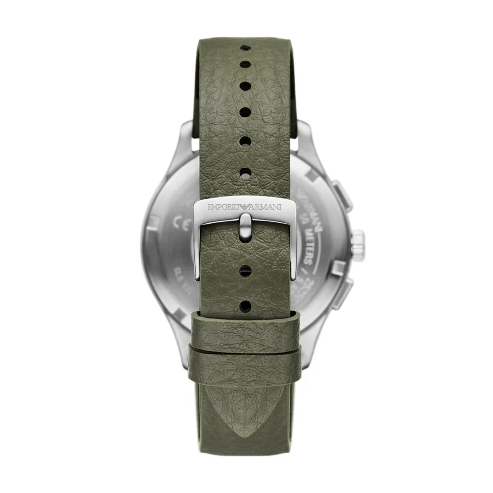 Emporio Armani Dario Chronograph Black Dial Rubber Strap Men's Watch AR11693