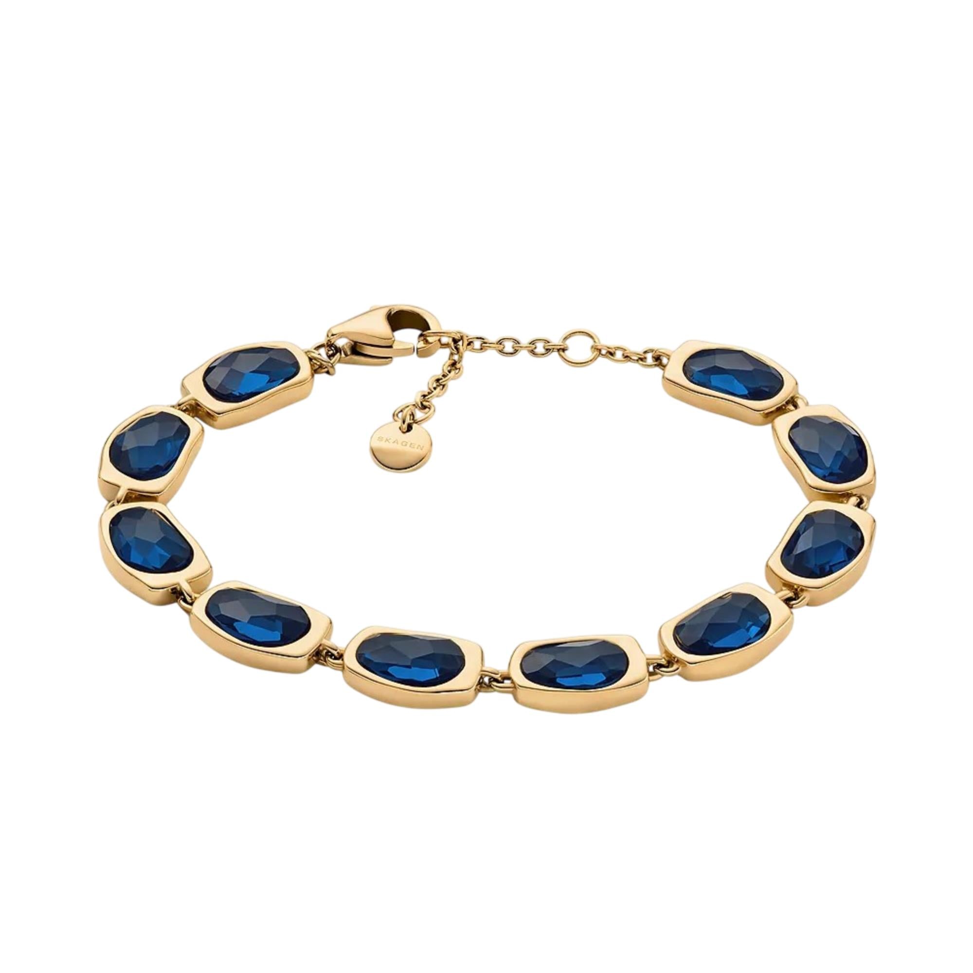 Skagen Sofie Sea Glass Gold-Tone Stainless Steel Link Women's Bracelet SKJ1888710