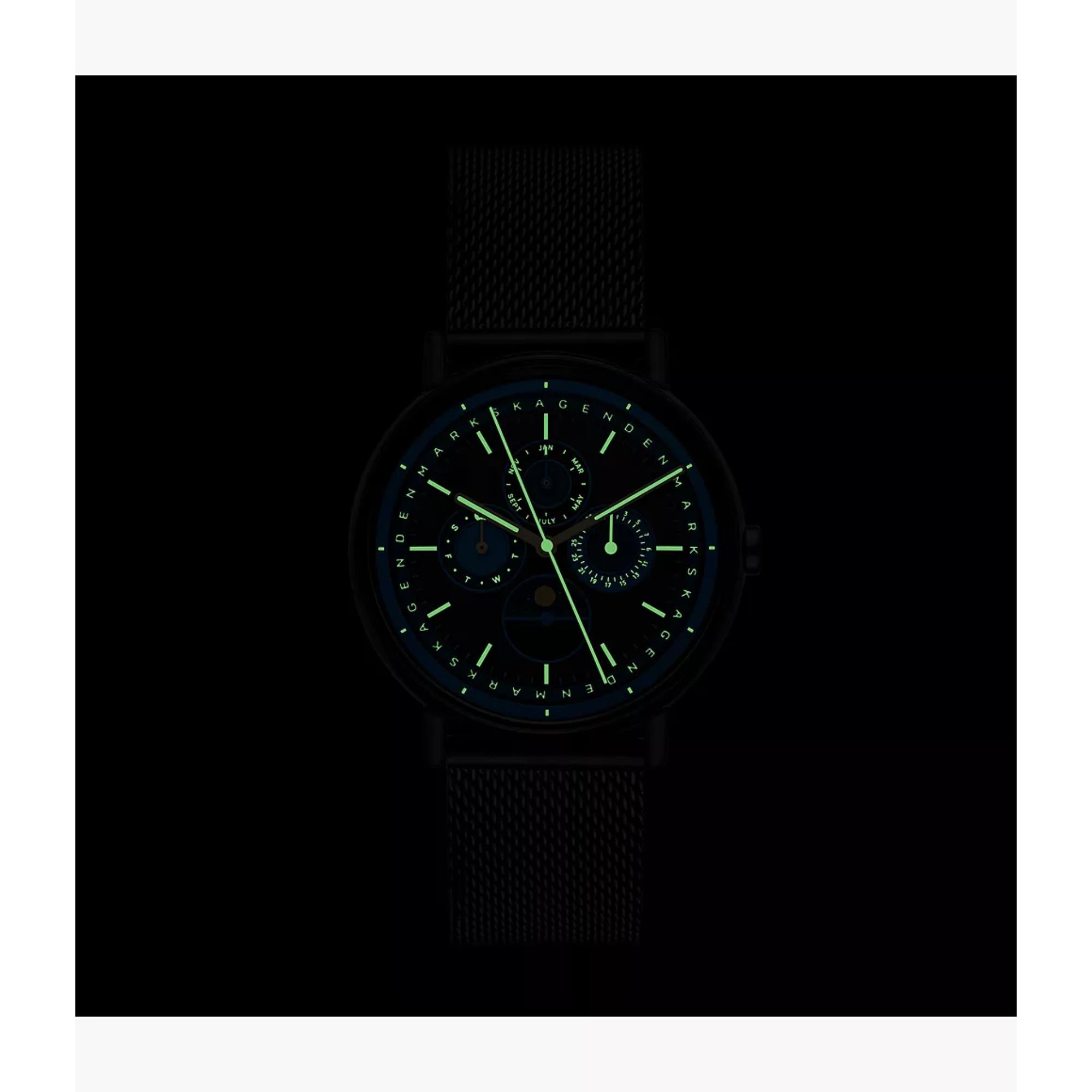Skagen Signatur Multifunction Black Dial Steel Strap Men's Watch SKW6944