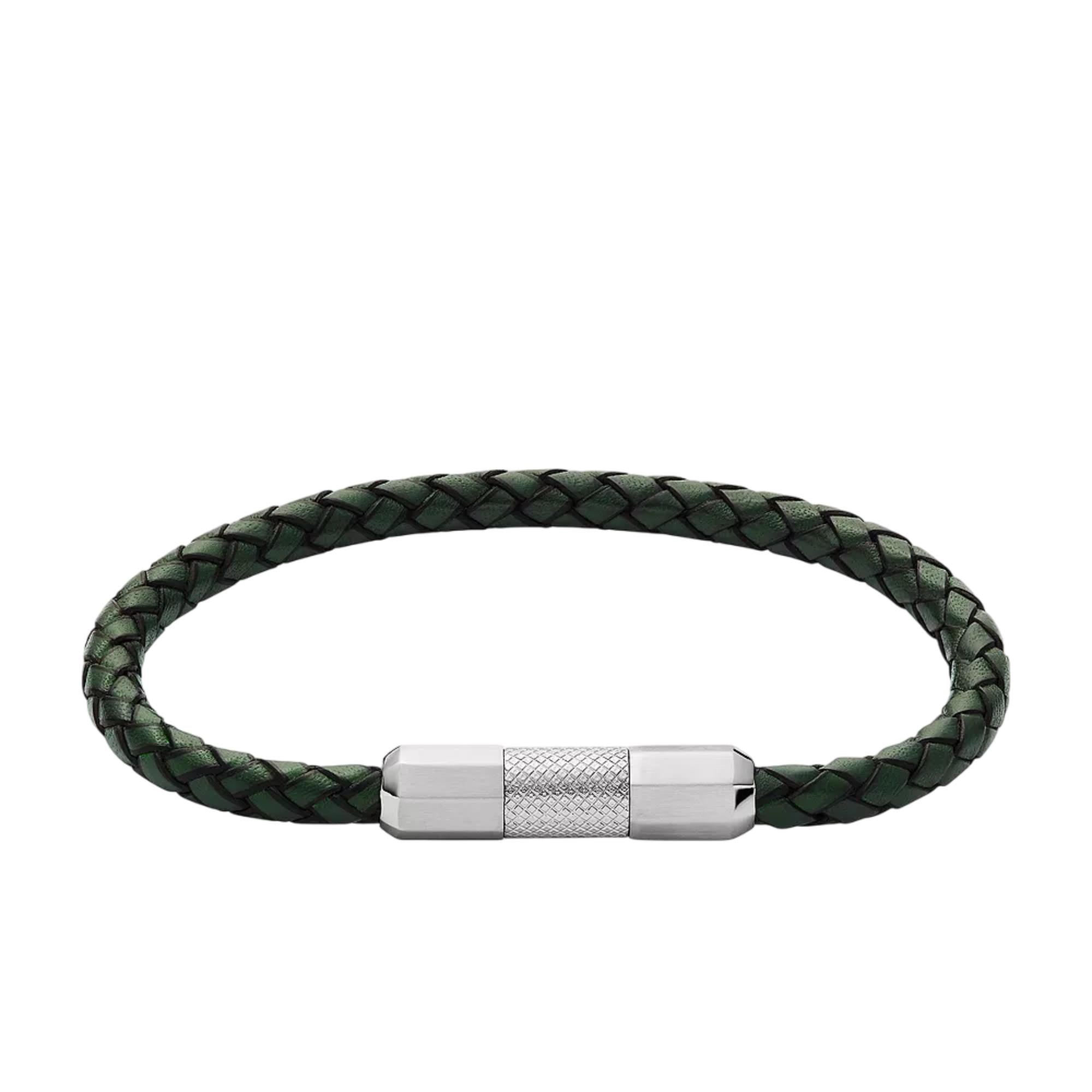 Fossil Knurled Texture Leather Men's Bracelet JF04919040