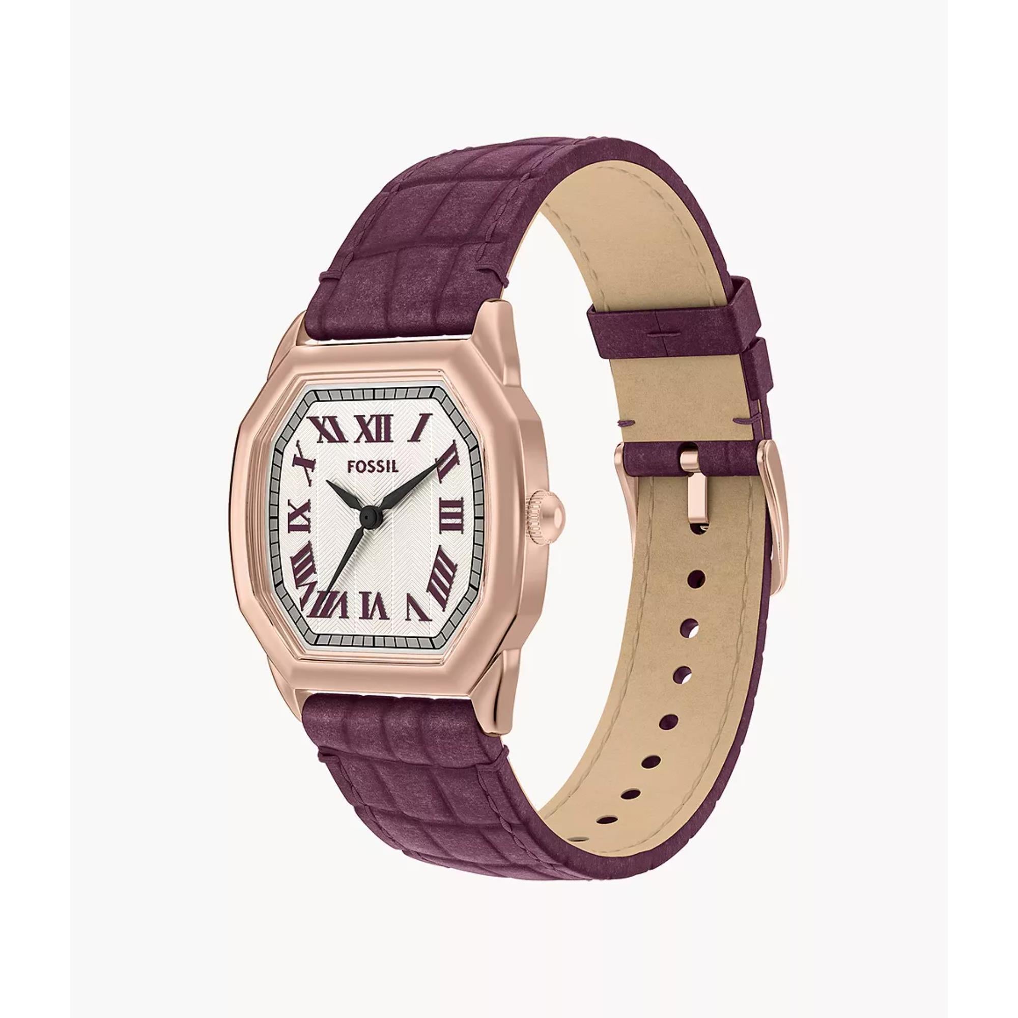 Fossil Harlow Quartz Cream Dial Leather Strap Women's Watch ES5428