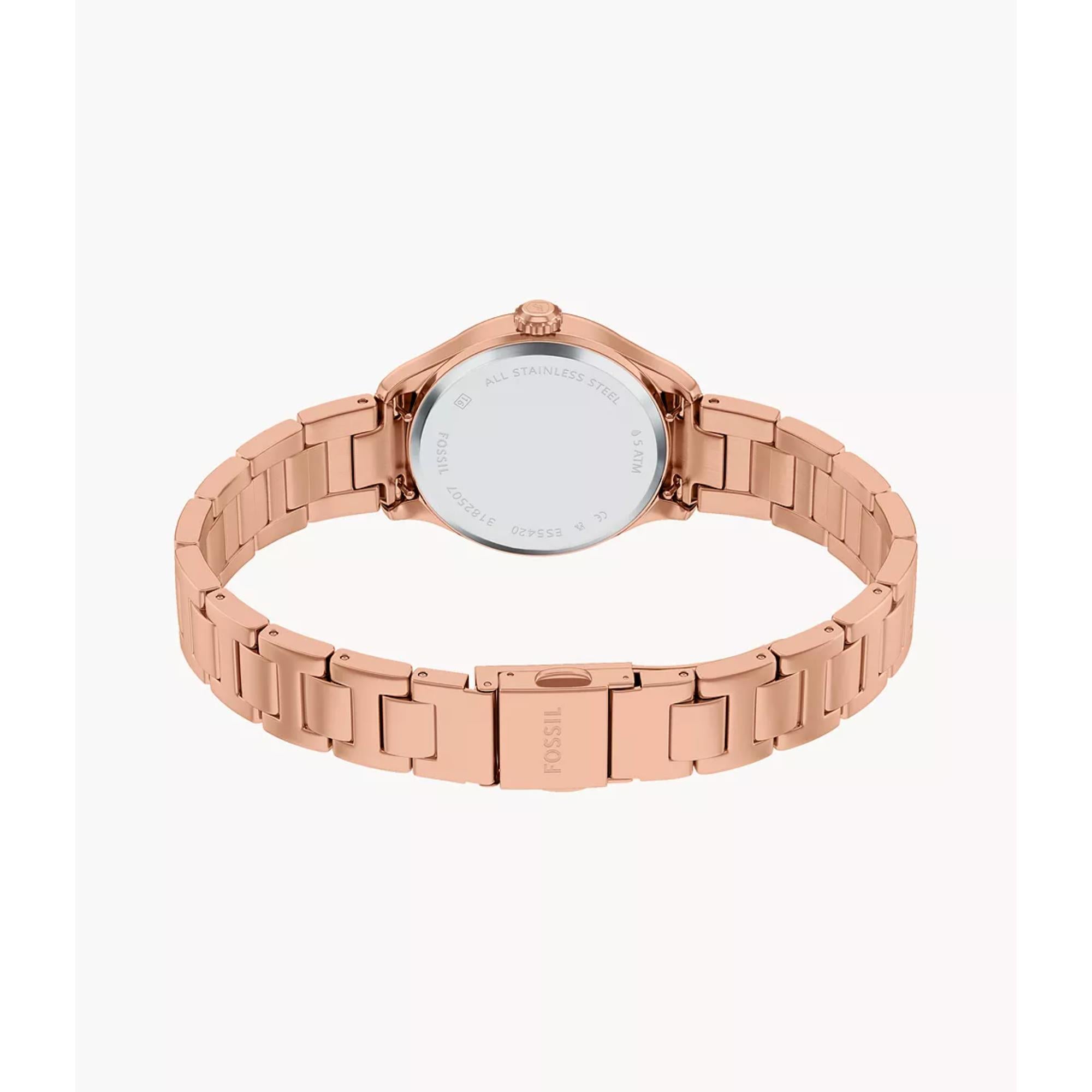 Fossil Gilmore Quartz Silver Dial Steel Strap Women's Watch ES5420