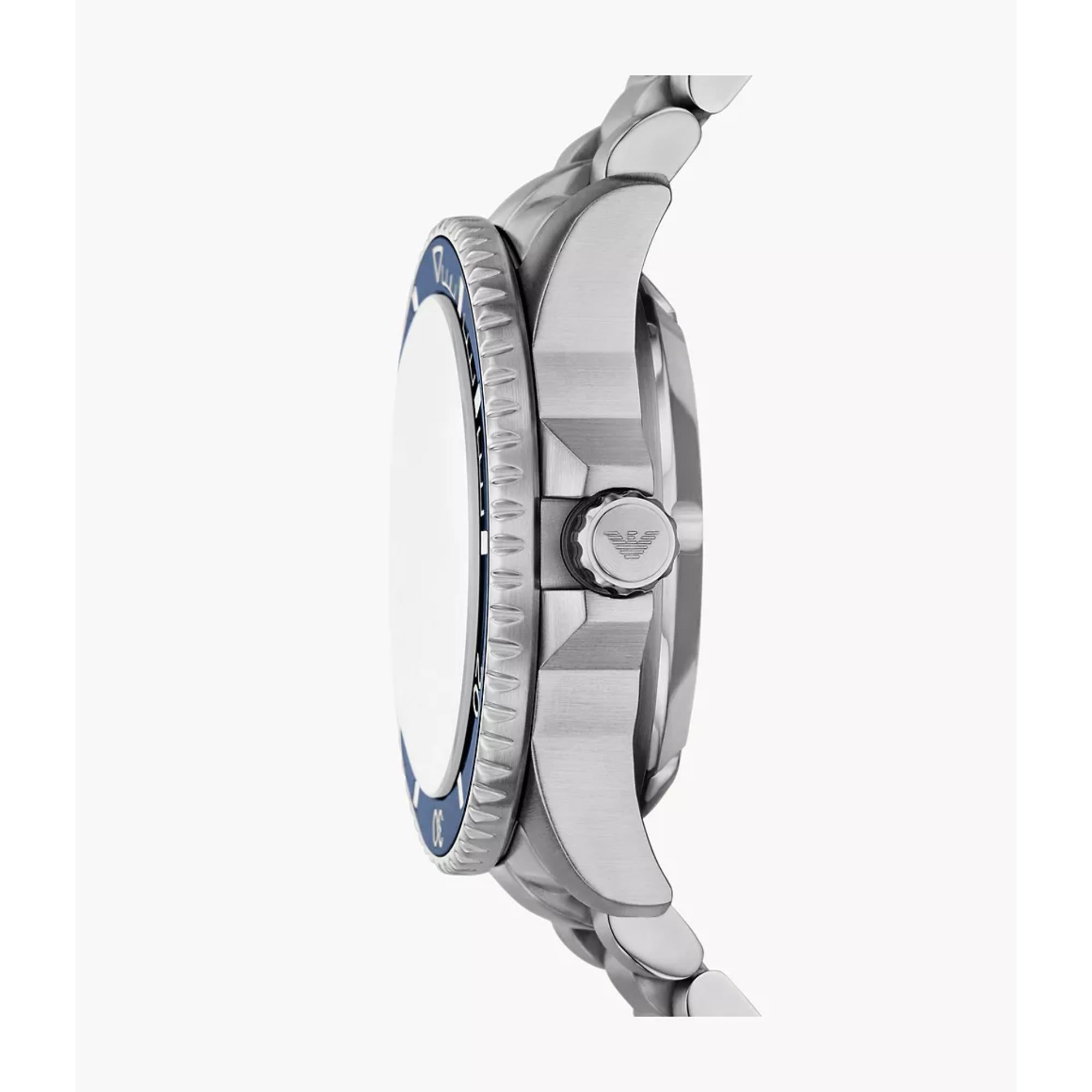Emporio Armani Sea Explorer Automatic Blue Dial Steel Strap Men's Watch AR60090