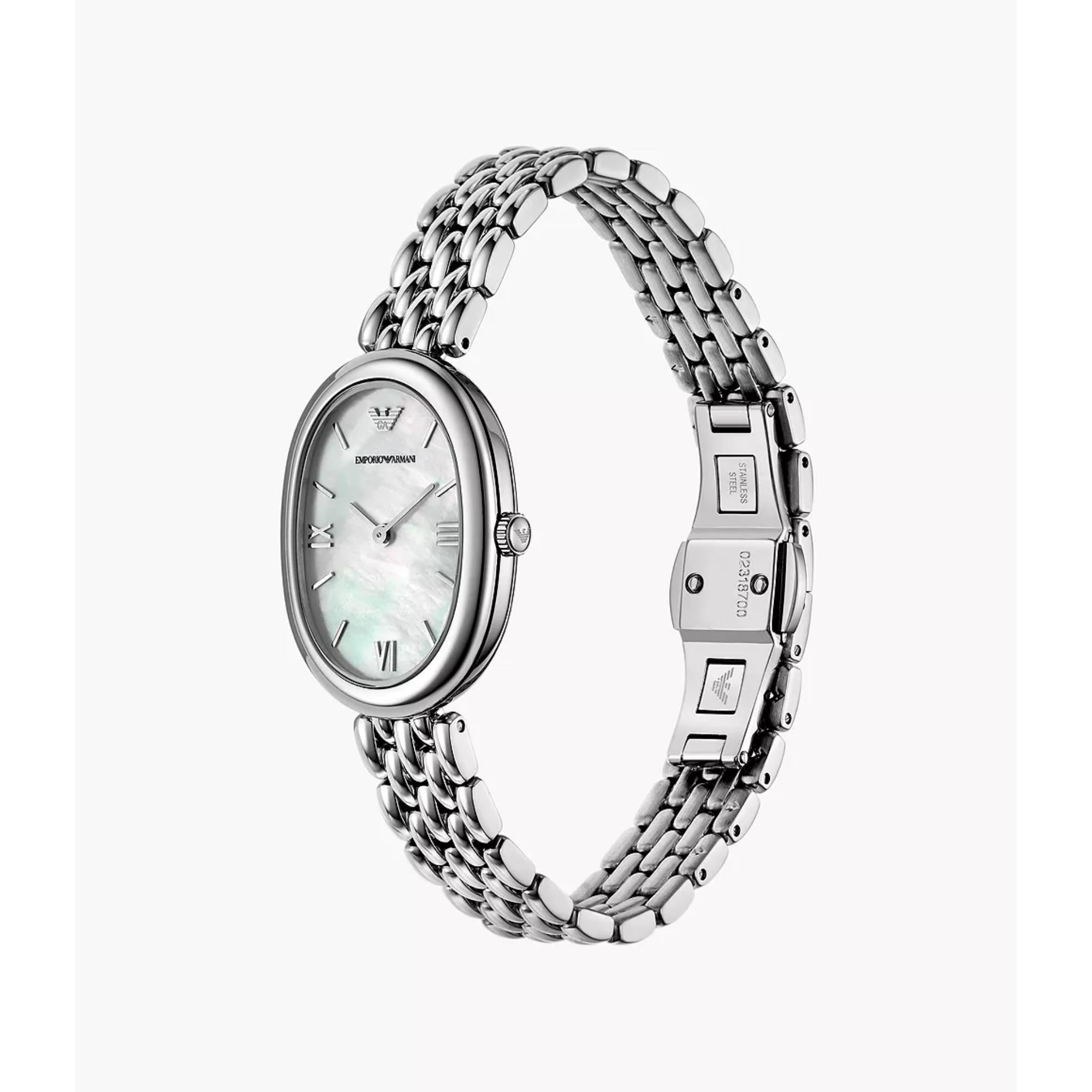 Emporio Armani Ophelia Quartz Mother of Pearl Dial Steel Strap Women's Watch AR11706