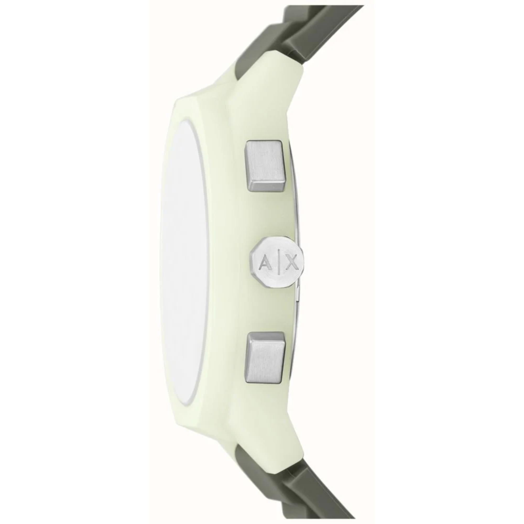 Armani Exchange Sync Chronograph Quartz Khaki Green Dial Silicone Strap Men's Watch AX4171