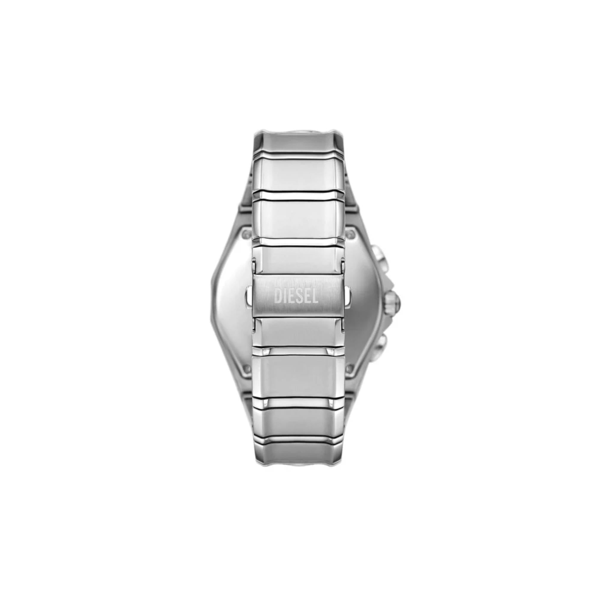 Diesel D-Curve Chronograph Quartz Silver Dial Steel Strap Men's Watch DZ4694