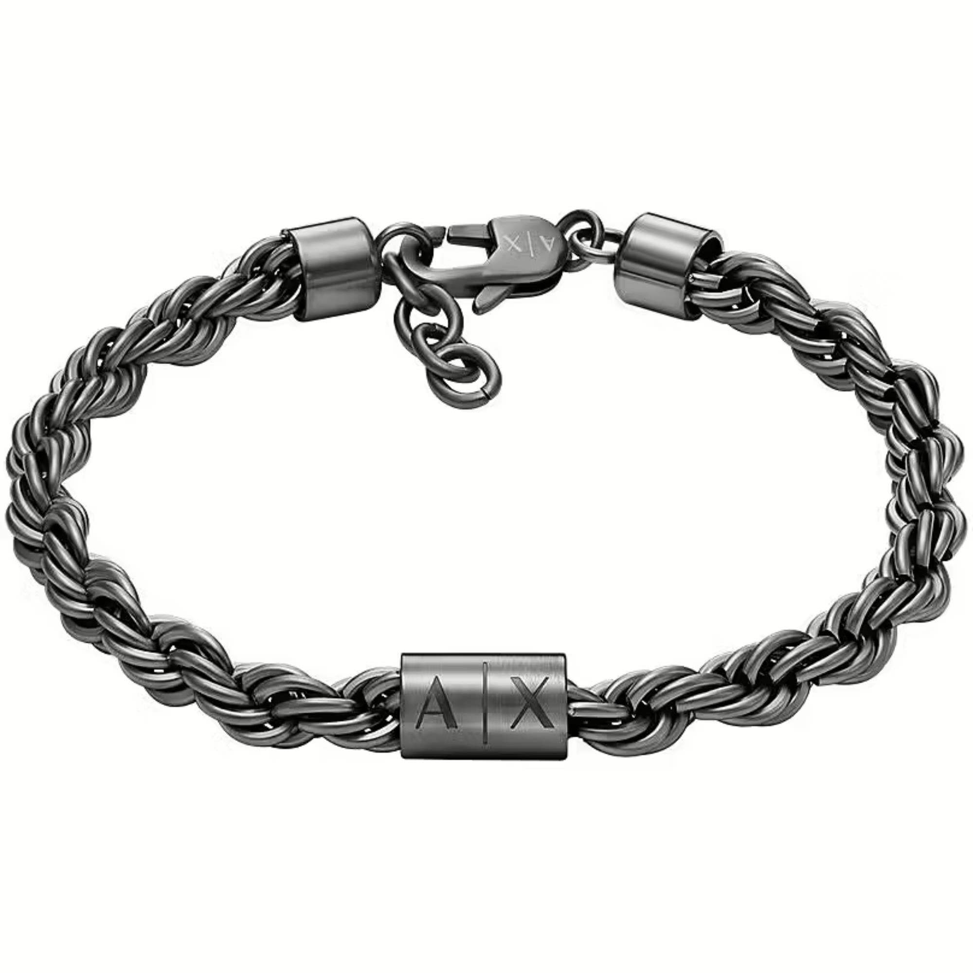 Armani Exchange Gunmetal Stainless Steel Chain Men's Bracelet AXG0164060